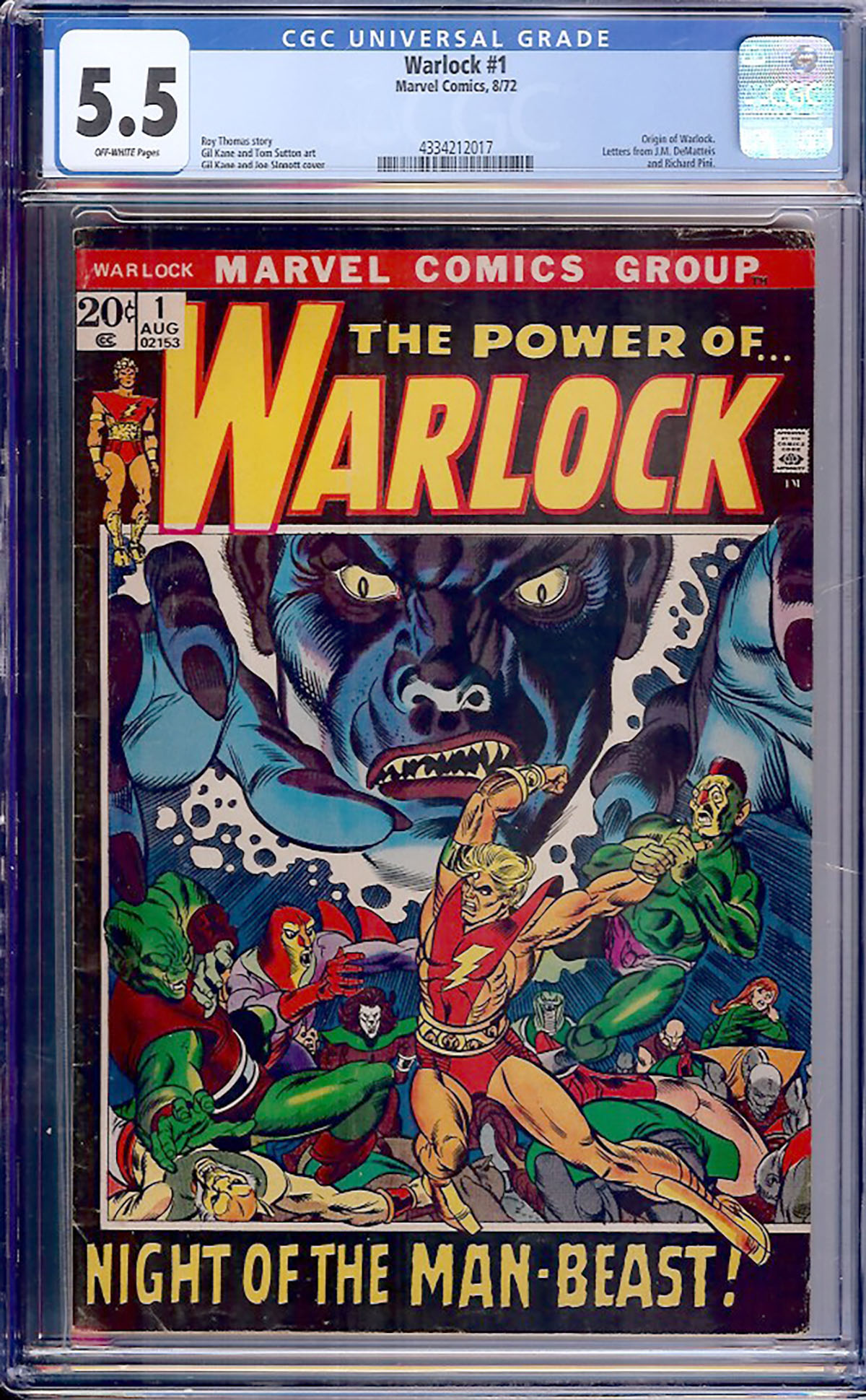 Warlock #1 CGC 5.5 ow
