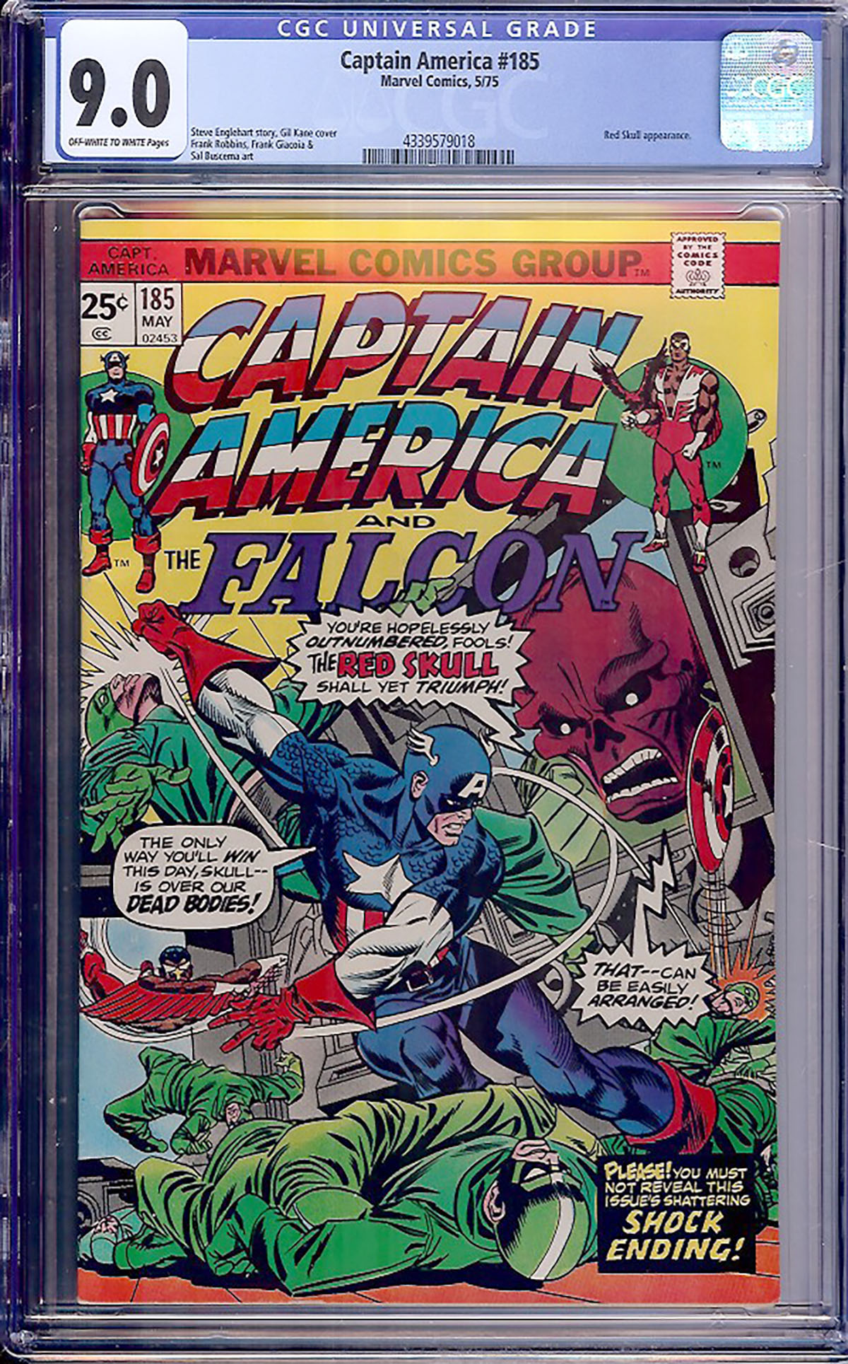 Captain America #185 CGC 9.0 ow/w