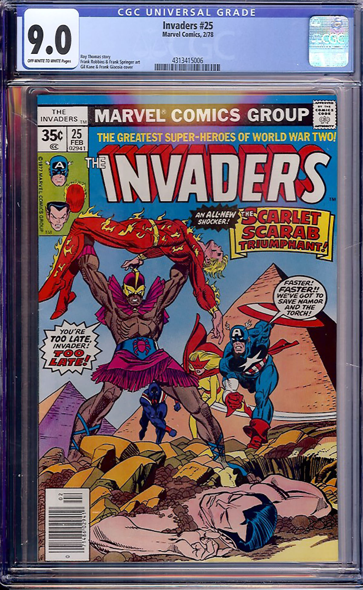 Invaders #25 CGC 9.0 ow/w