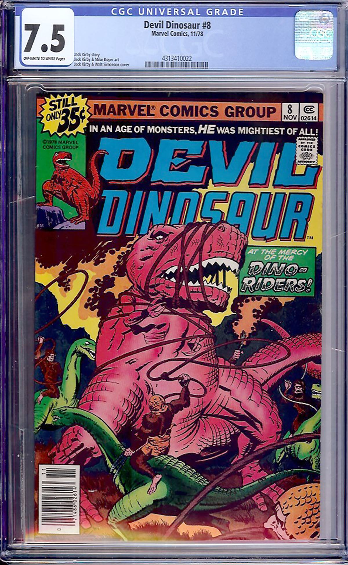 Devil Dinosaur #8 CGC 7.5 ow/w