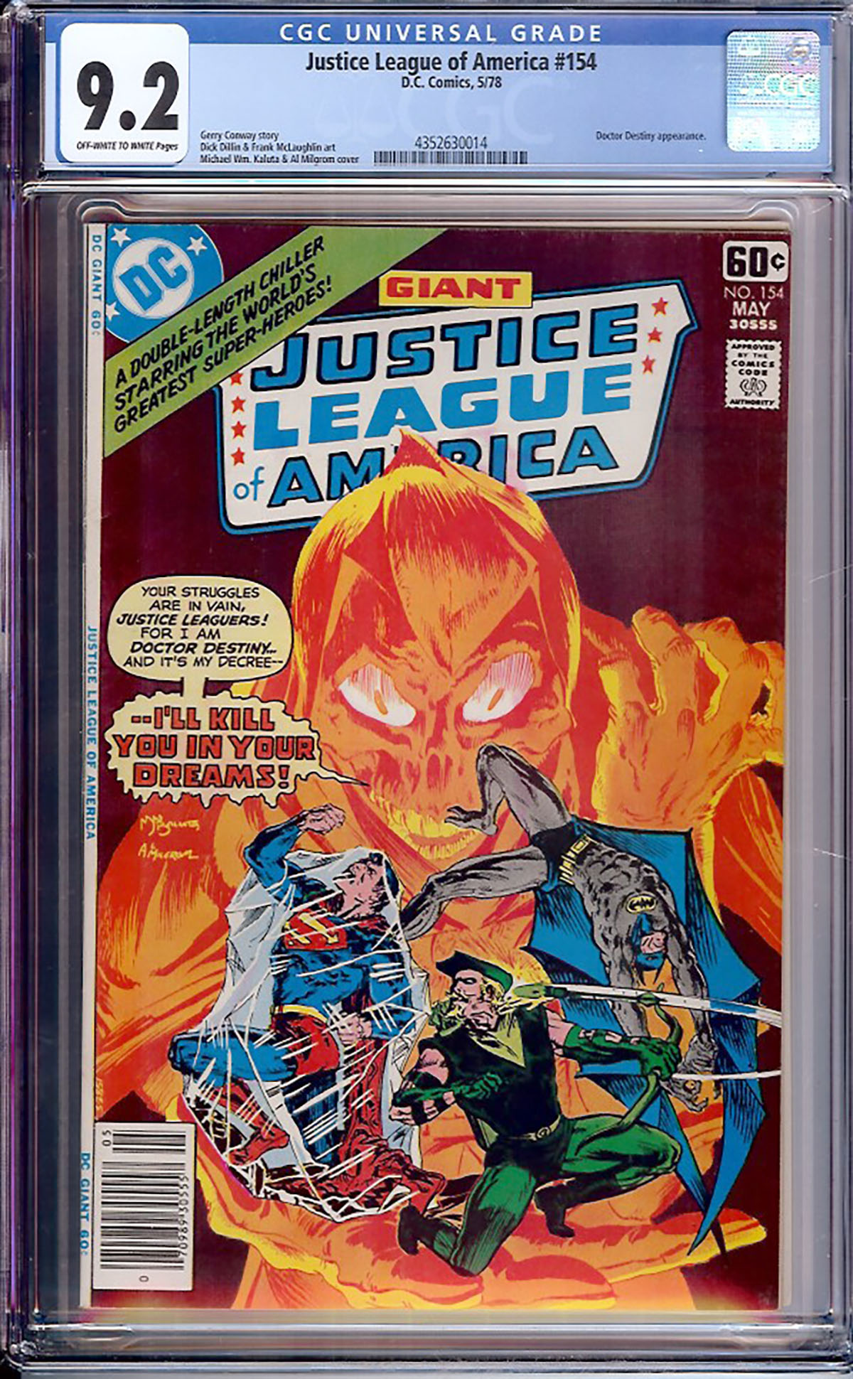 Justice League of America #154 CGC 9.2 ow/w