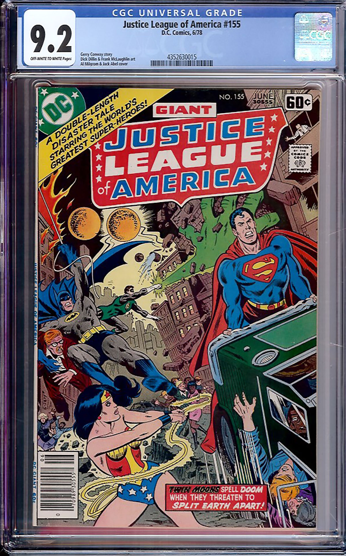 Justice League of America #155 CGC 9.2 ow/w