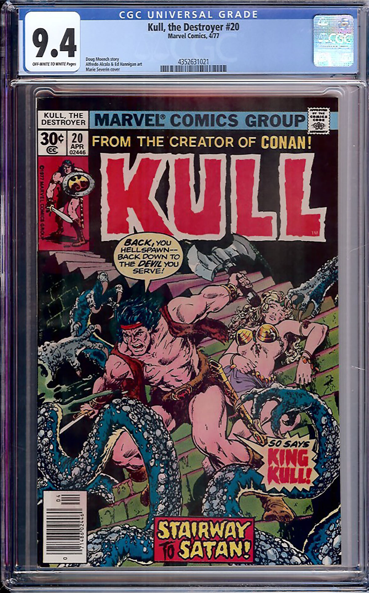 Kull, the Destroyer #20 CGC 9.4 ow/w
