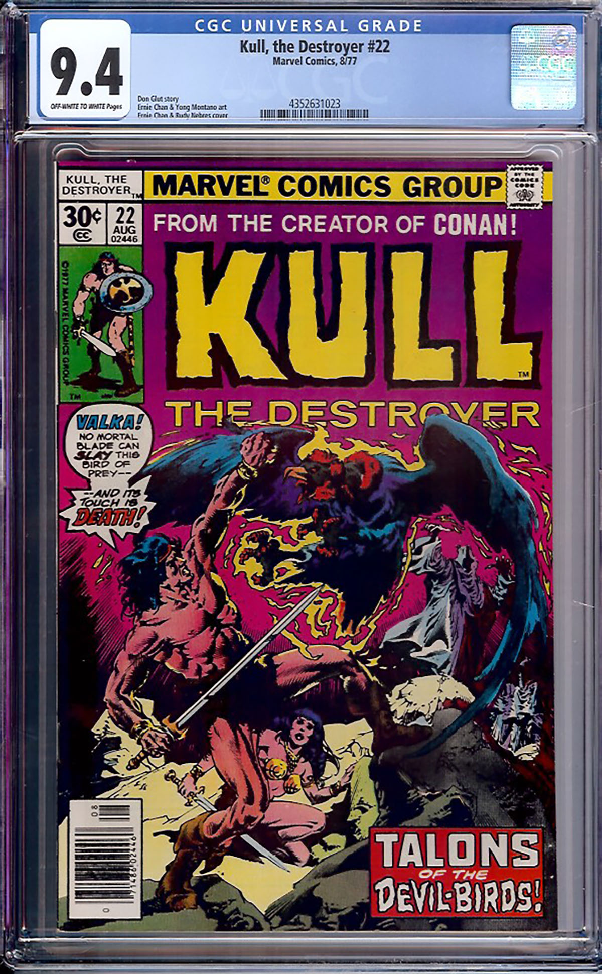 Kull, the Destroyer #22 CGC 9.4 ow/w