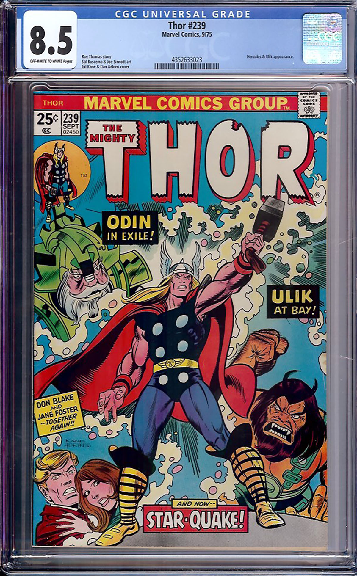 Thor #239 CGC 8.5 ow/w