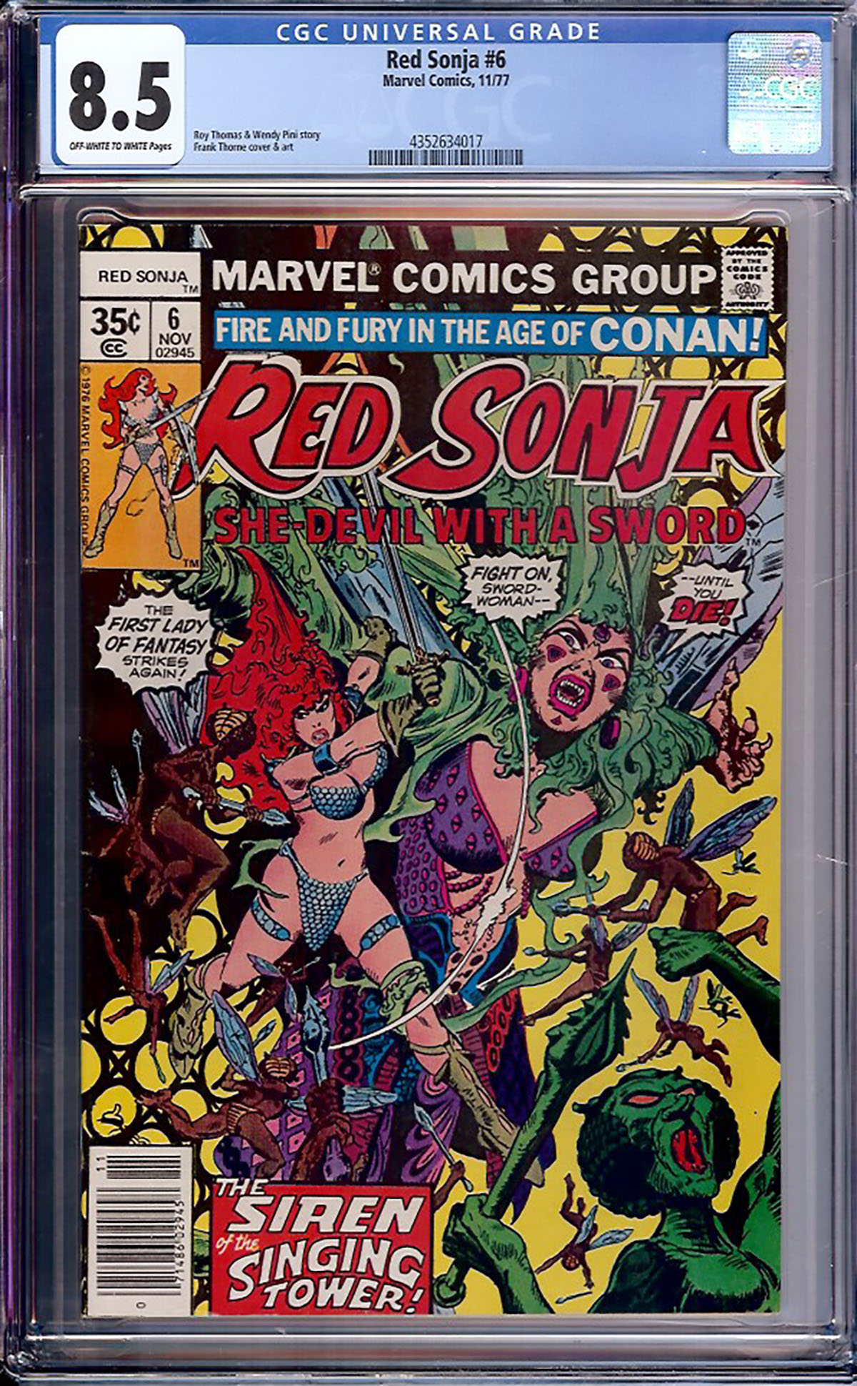 Red Sonja #6 CGC 8.5 ow/w