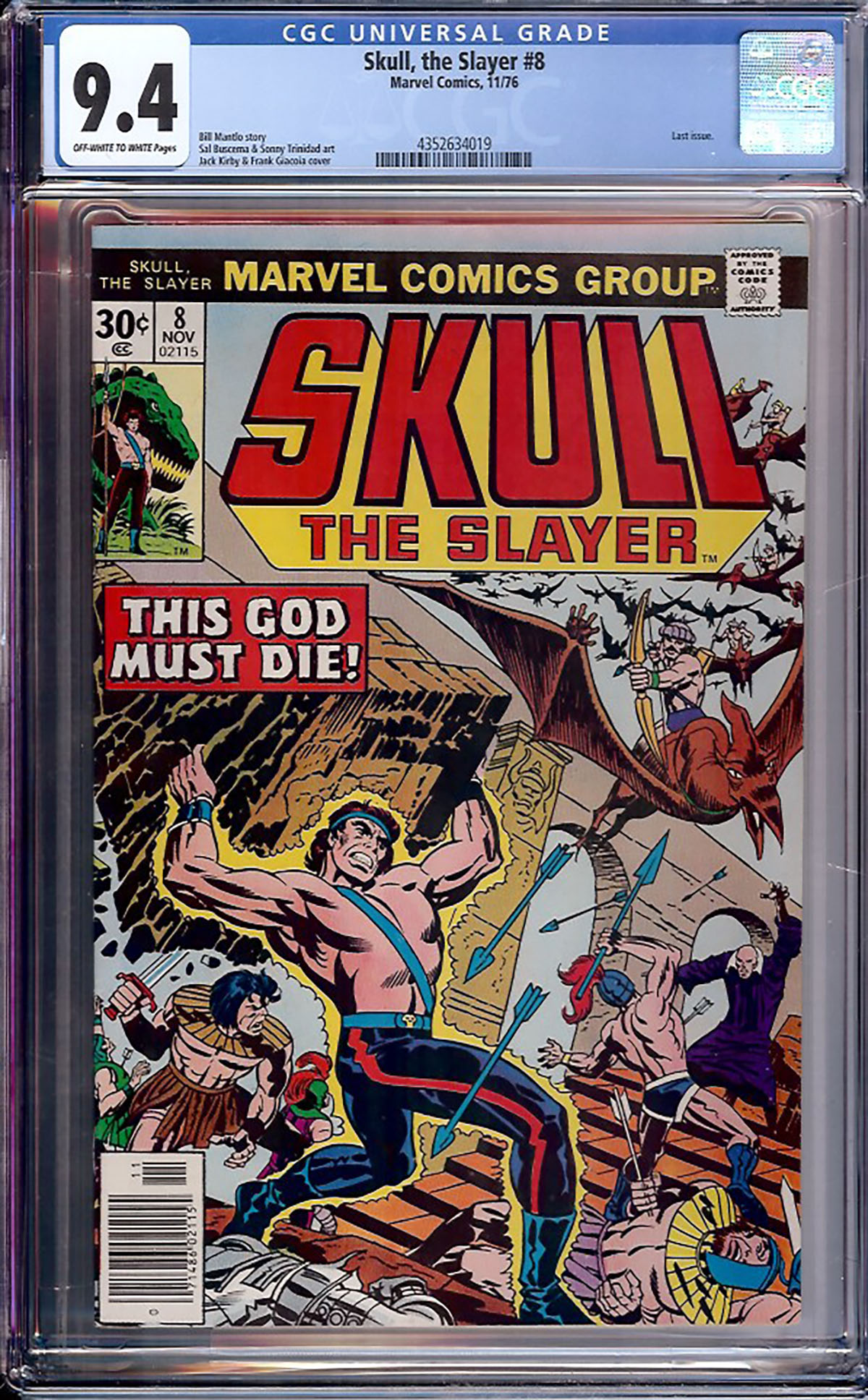 Skull, the Slayer #8 CGC 9.4 ow/w