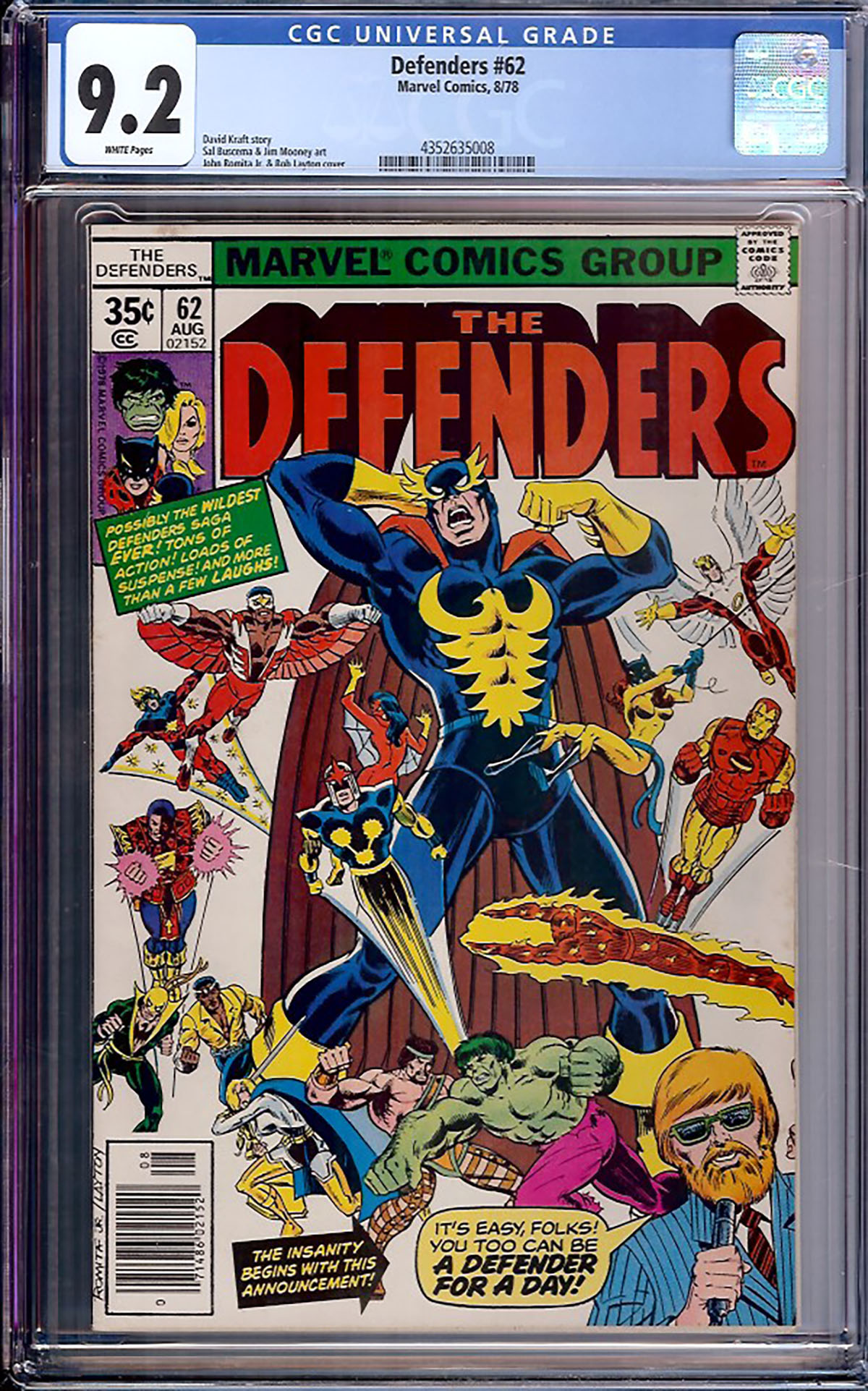 Defenders #62 CGC 9.2 w