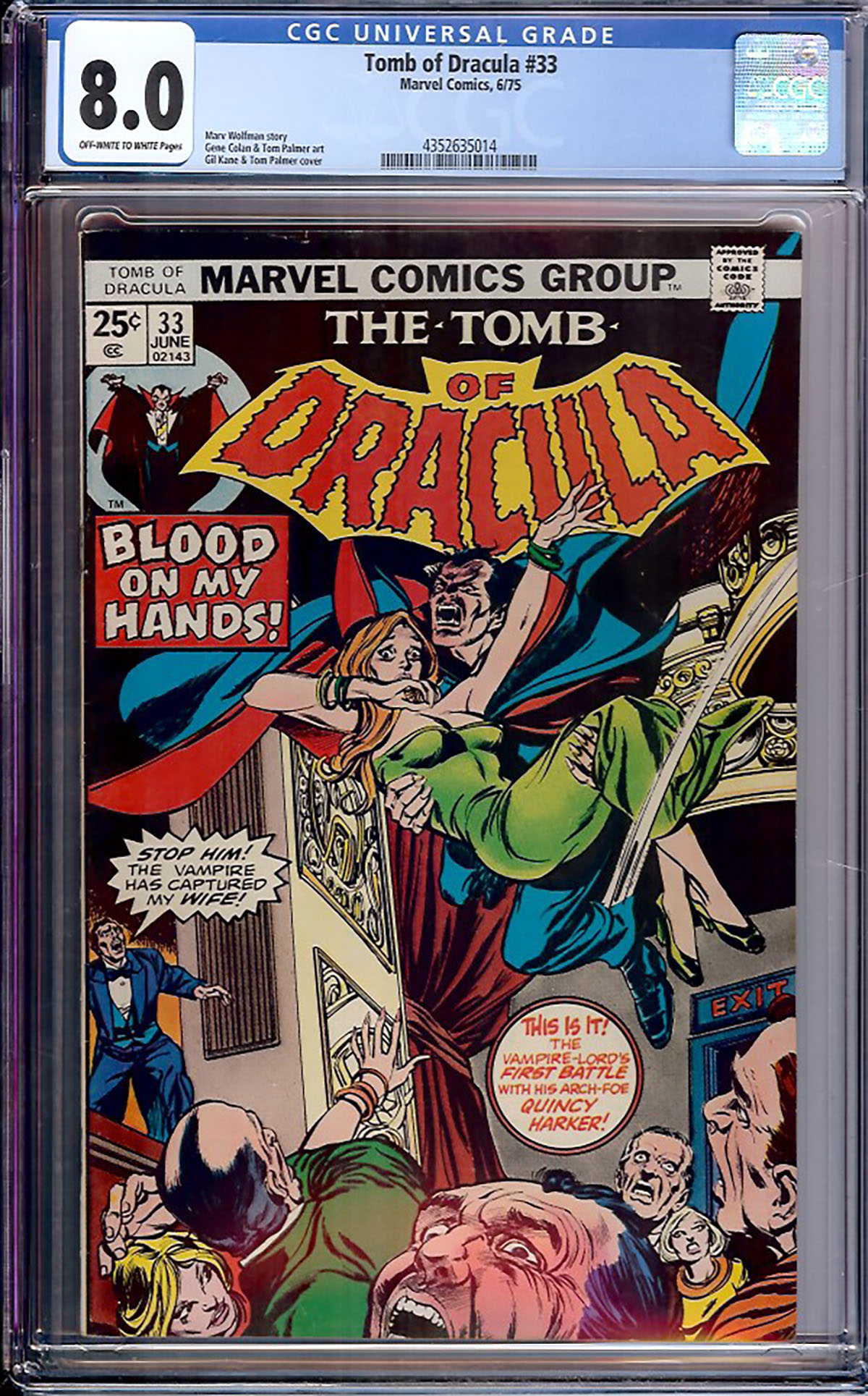Tomb of Dracula #33 CGC 8.0 ow/w