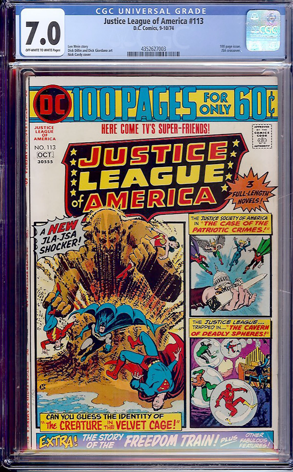 Justice League of America #113 CGC 7.0 ow/w