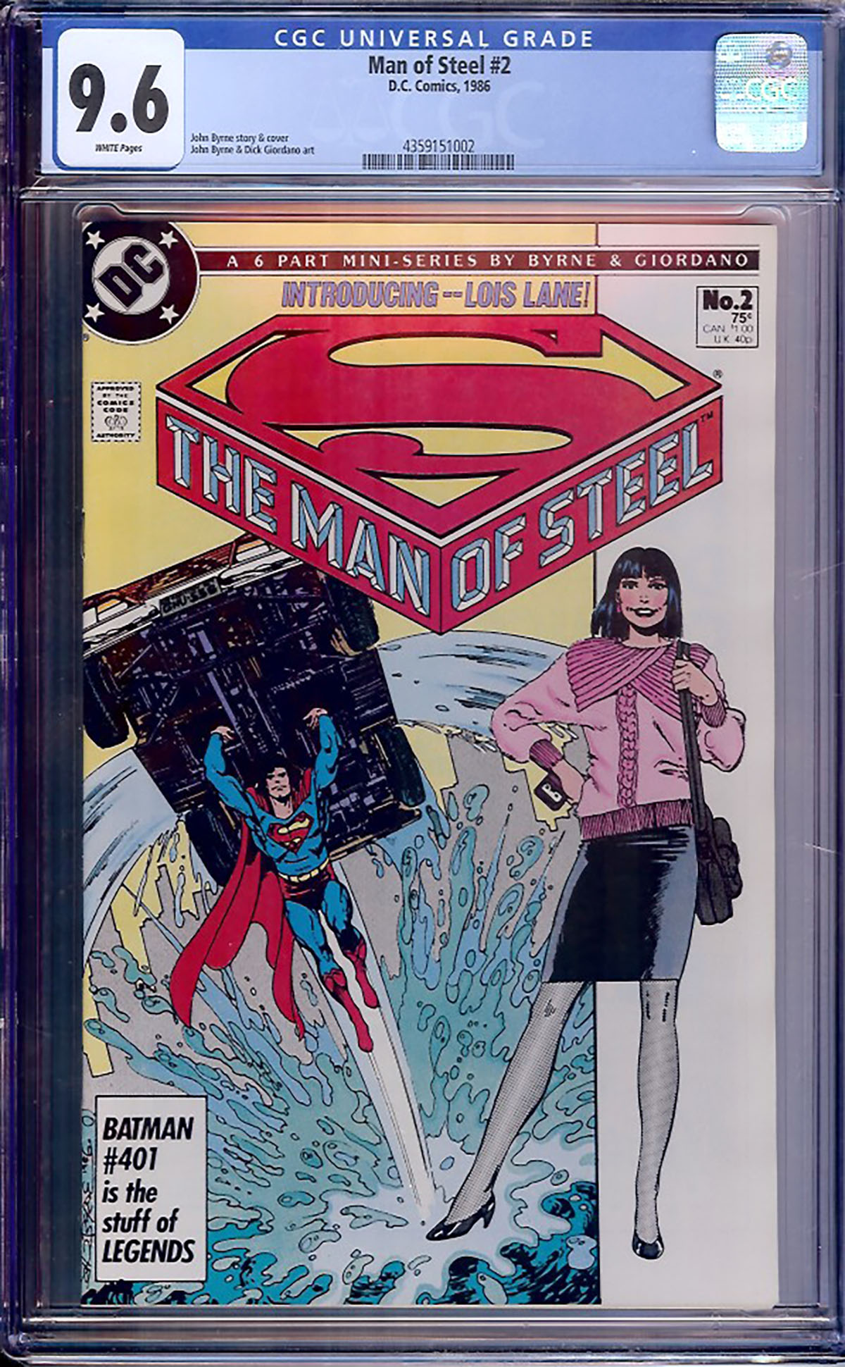 Man of Steel #2 CGC 9.6 w