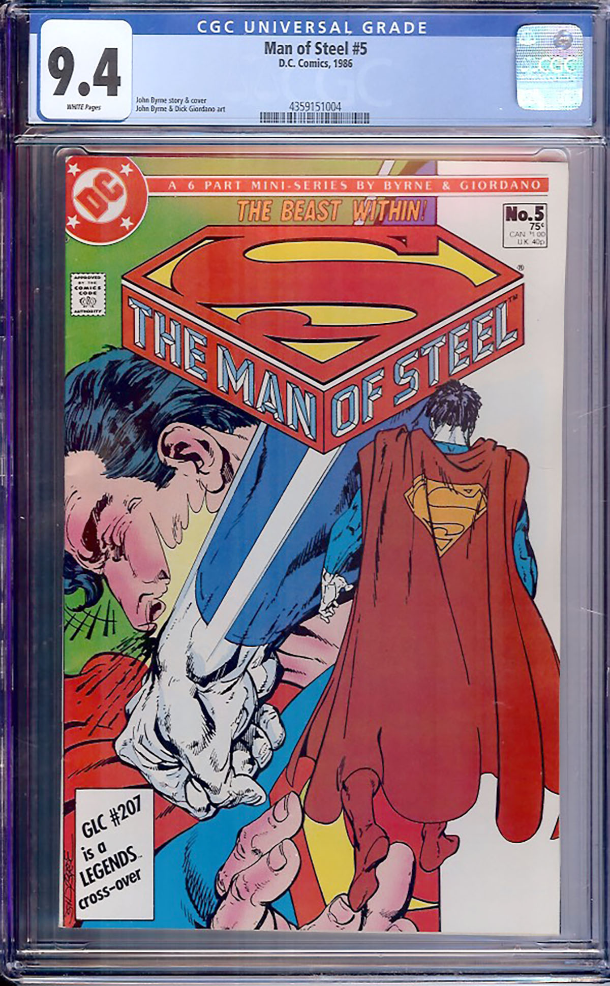 Man of Steel #5 CGC 9.4 w