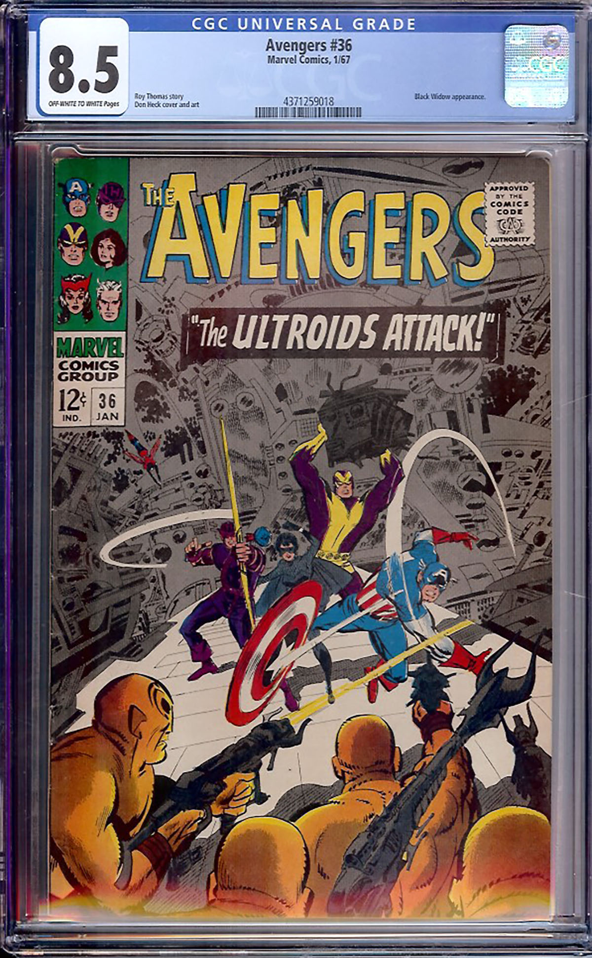 Avengers #36 CGC 8.5 ow/w