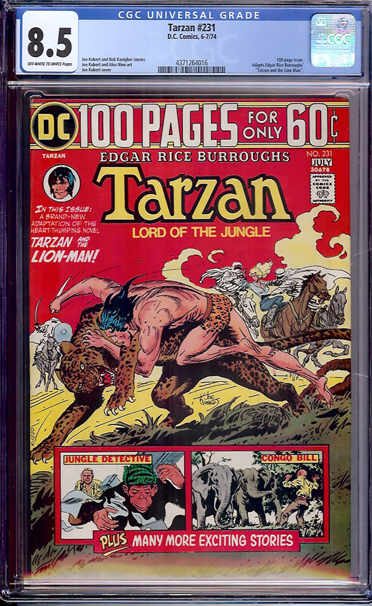 Tarzan #231 CGC 8.5 ow/w