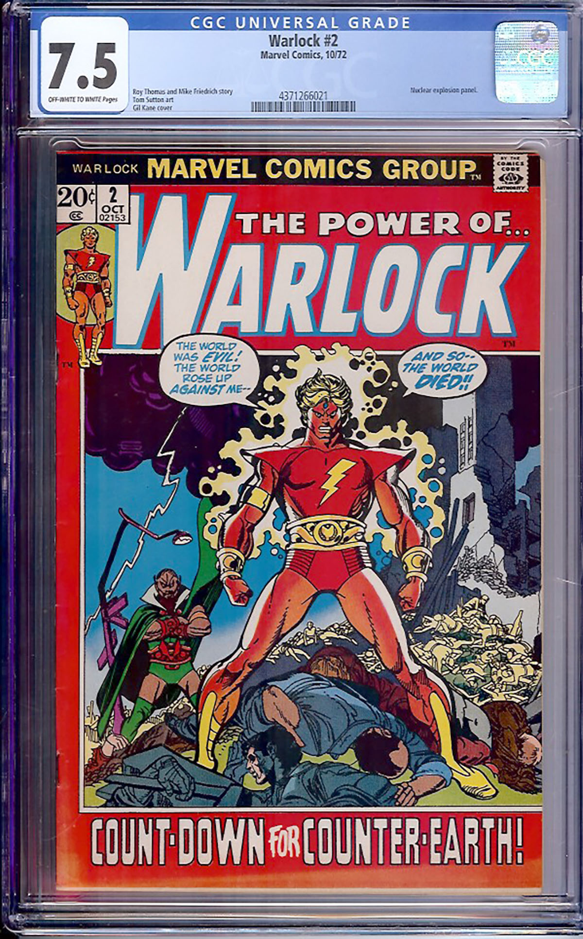 Warlock #2 CGC 7.5 ow/w