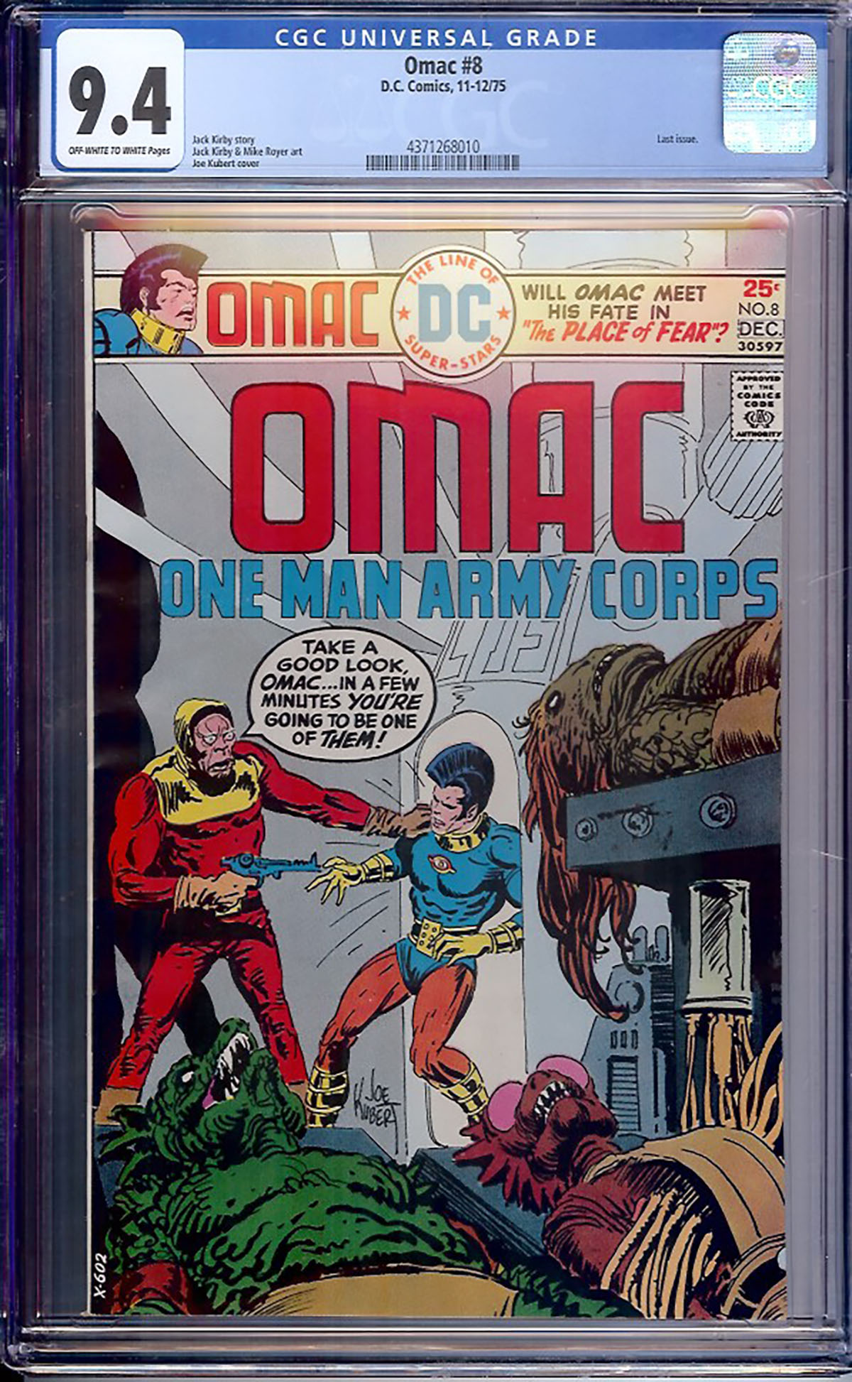 Omac #8 CGC 9.4 ow/w