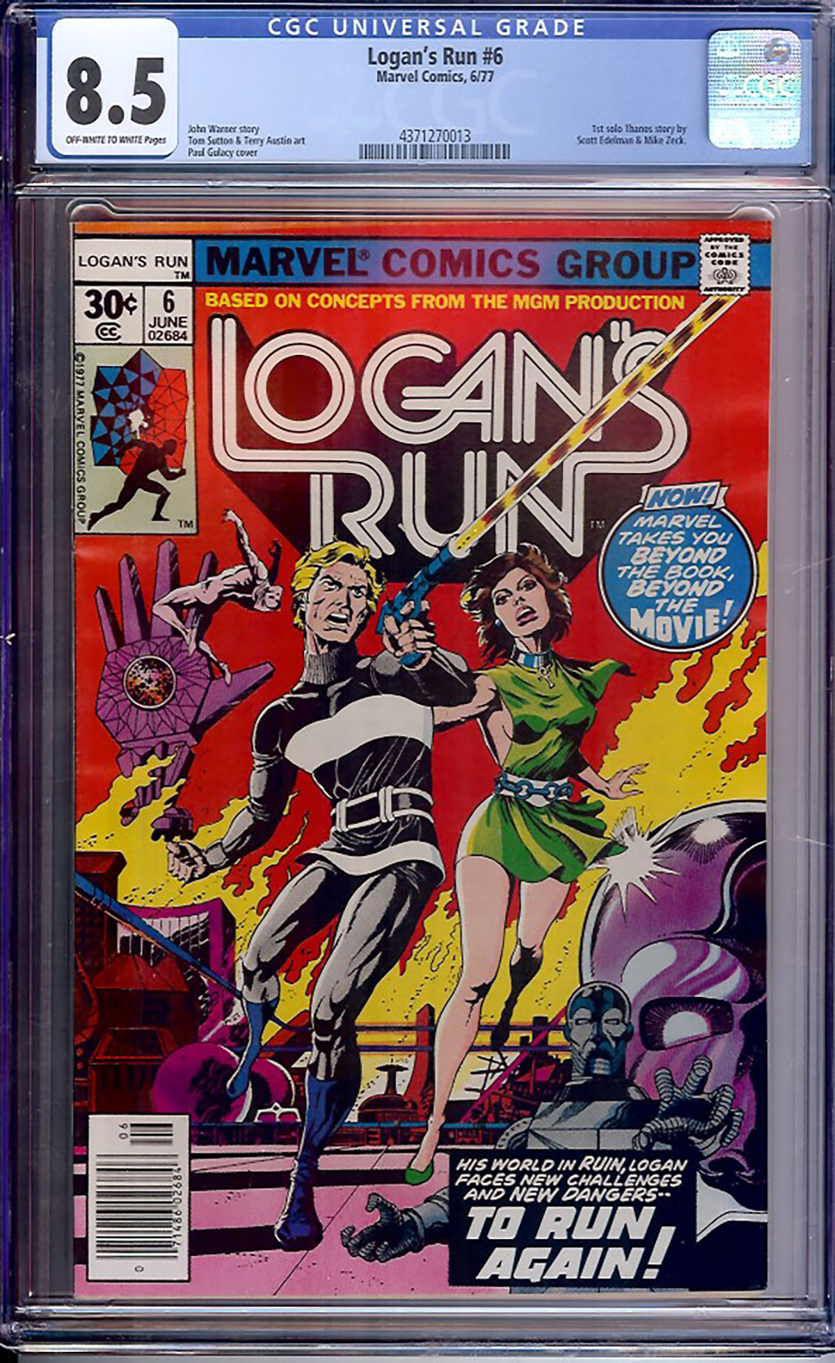 Logan's Run #6 CGC 8.5 ow/w