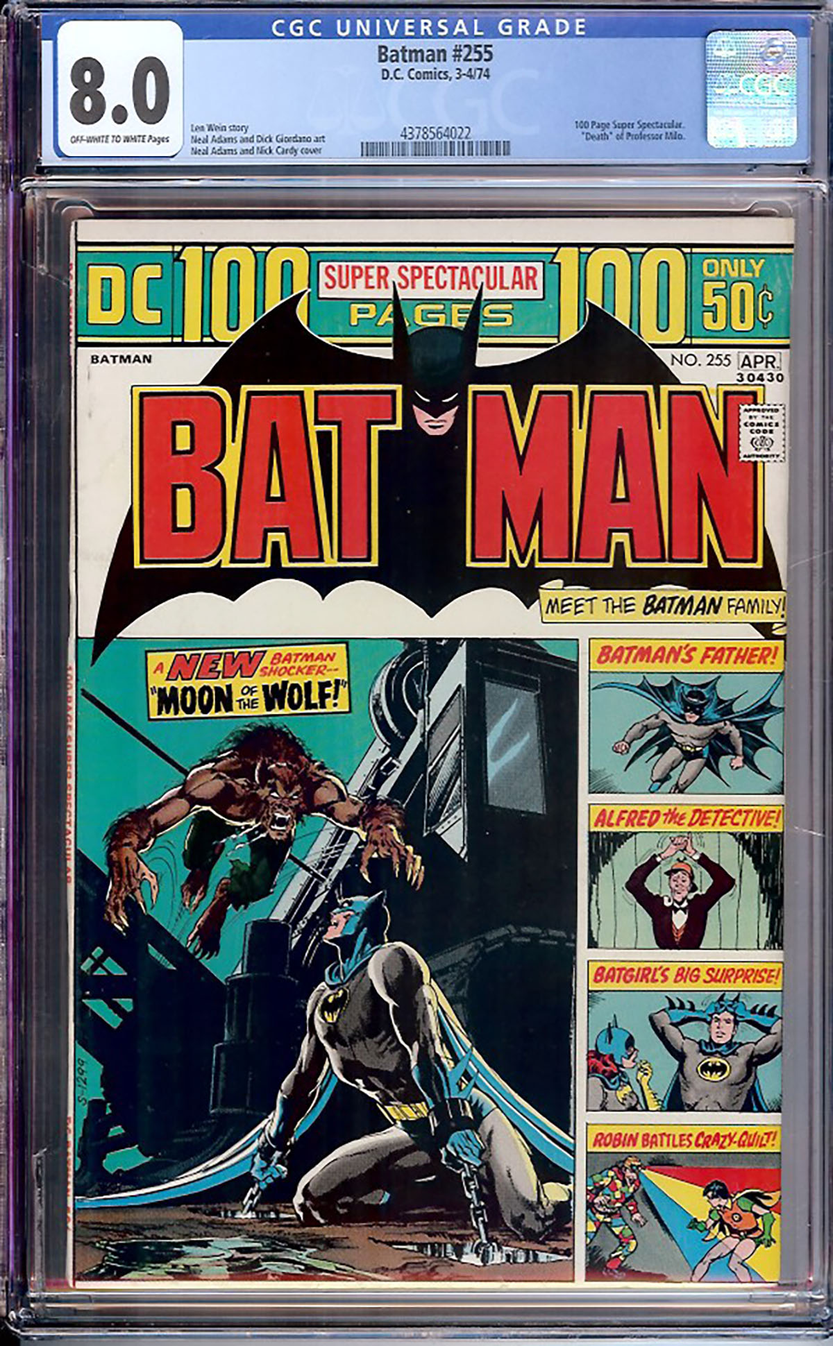 Batman #255 CGC 8.0 ow/w