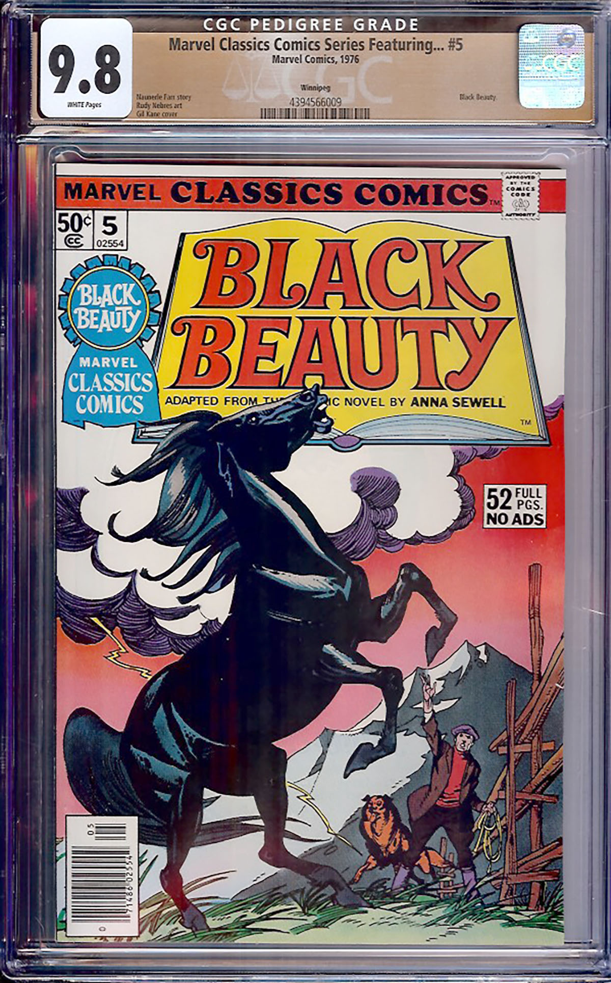Marvel Classics Comics Series Featuring... #5 CGC 9.8 w Winnipeg