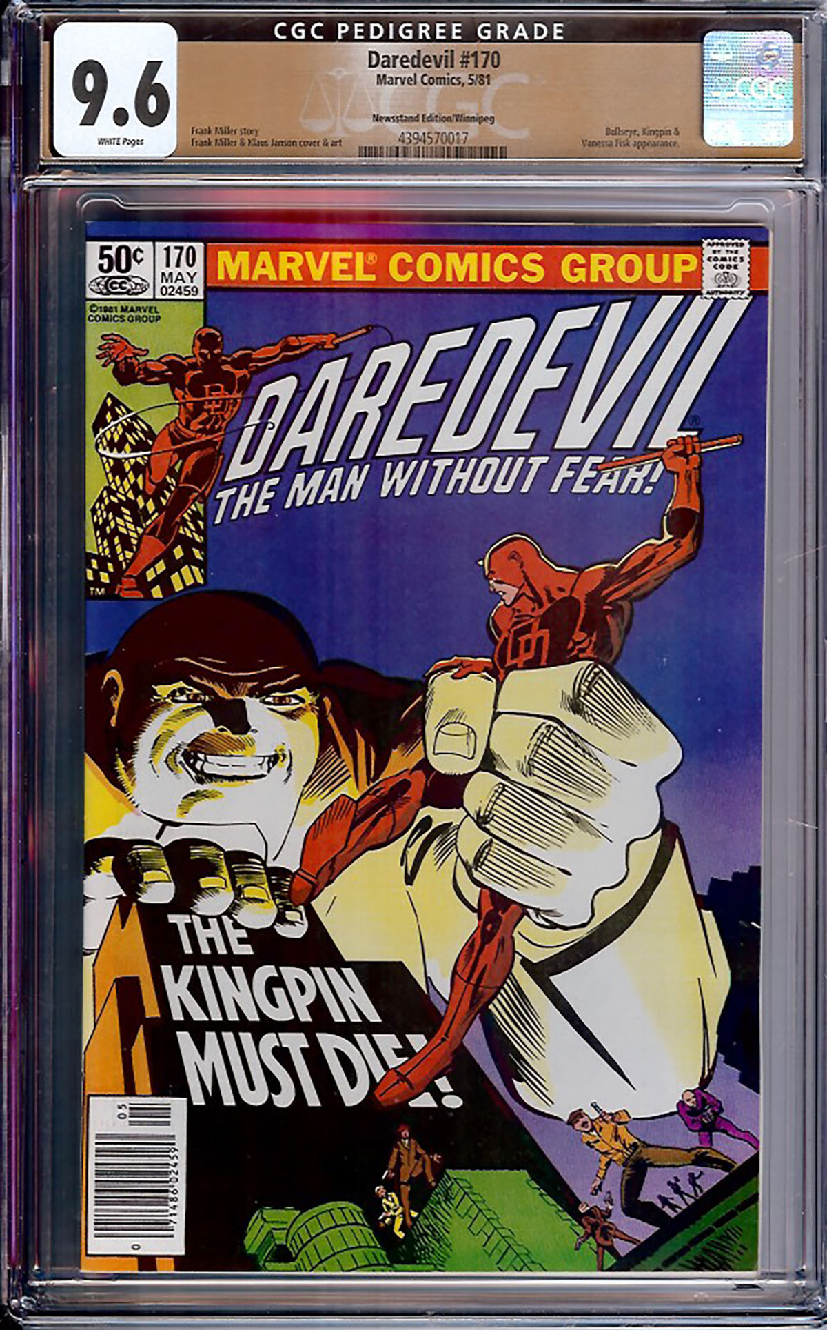 Daredevil #170 CGC 9.6 w Winnipeg