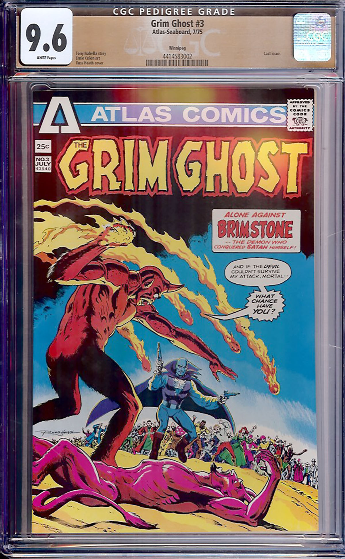 Grim Ghost #3 CGC 9.6 w Winnipeg // Auction // Pedigree Comics