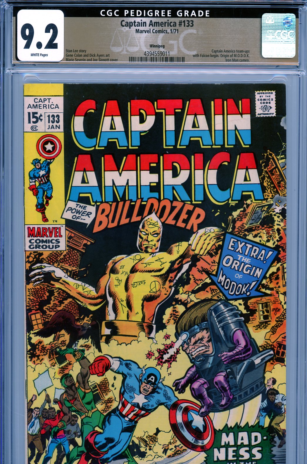 Captain America #133 CGC 9.2 w Winnipeg