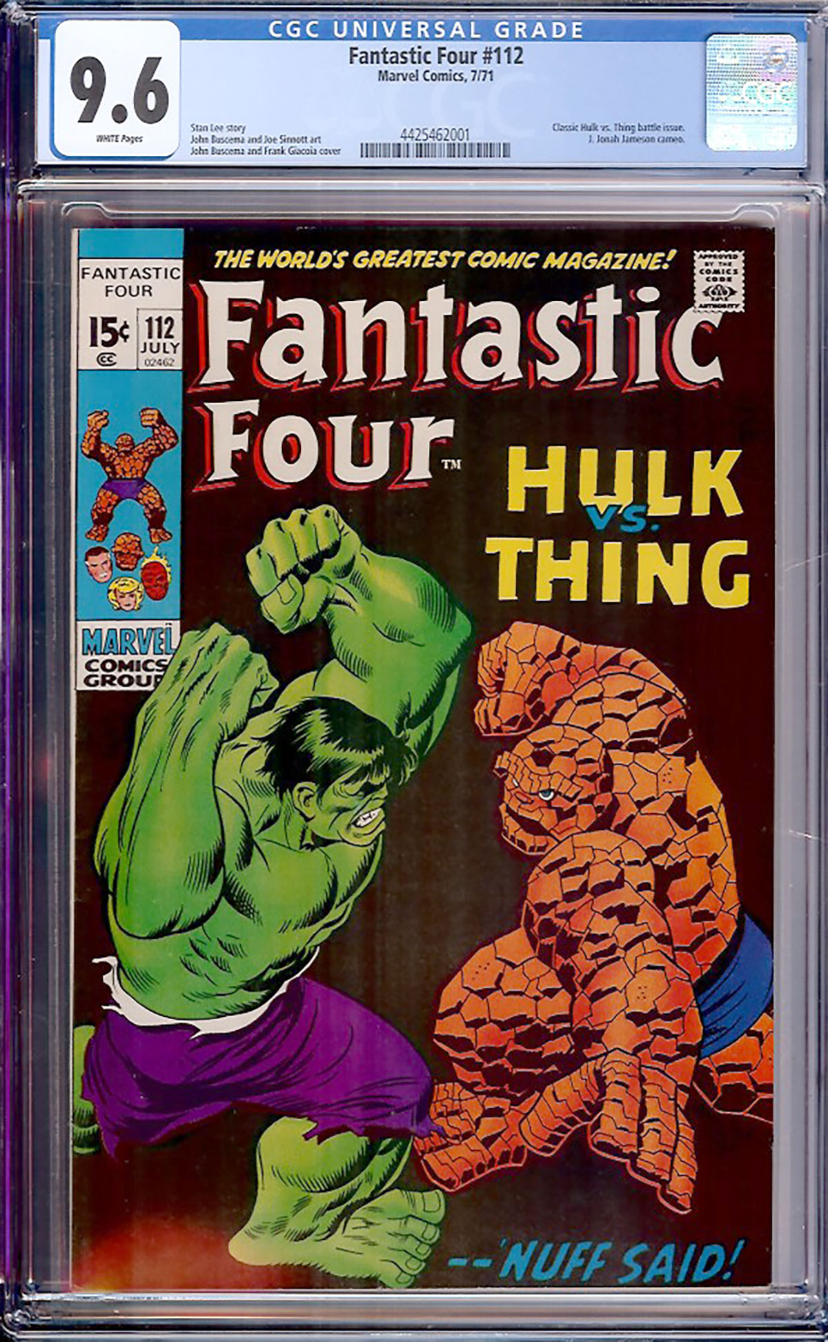 Fantastic Four #112 CGC 9.6 w