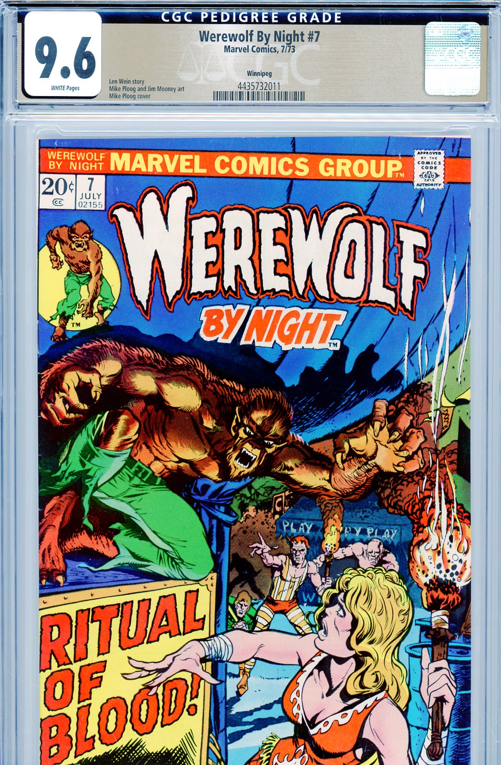 Werewolf By Night #7 CGC 9.6 w Winnipeg