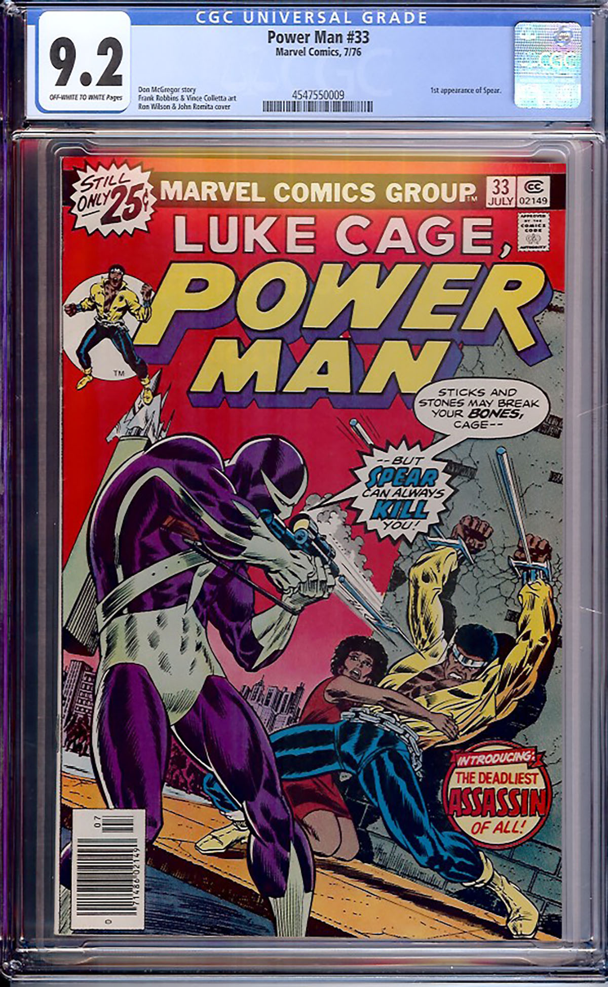 Power Man #33 CGC 9.2 ow/w