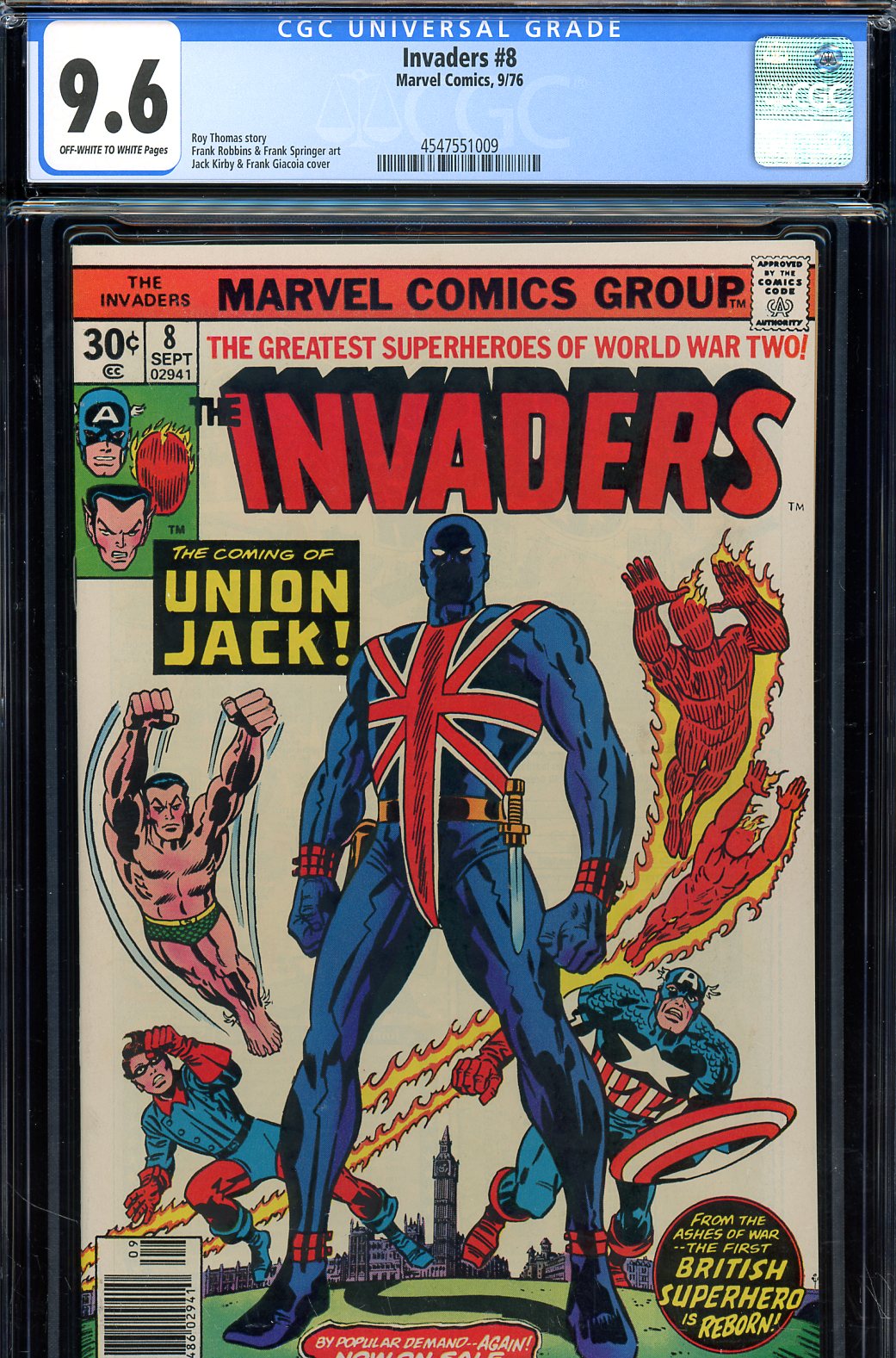 Invaders #8 CGC 9.6 ow/w