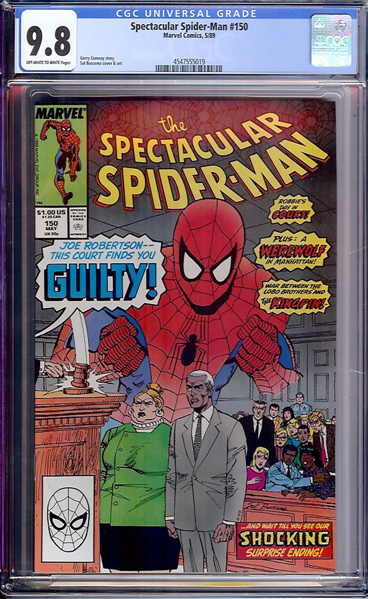 Spectacular Spider-Man #150 CGC 9.8 ow/w