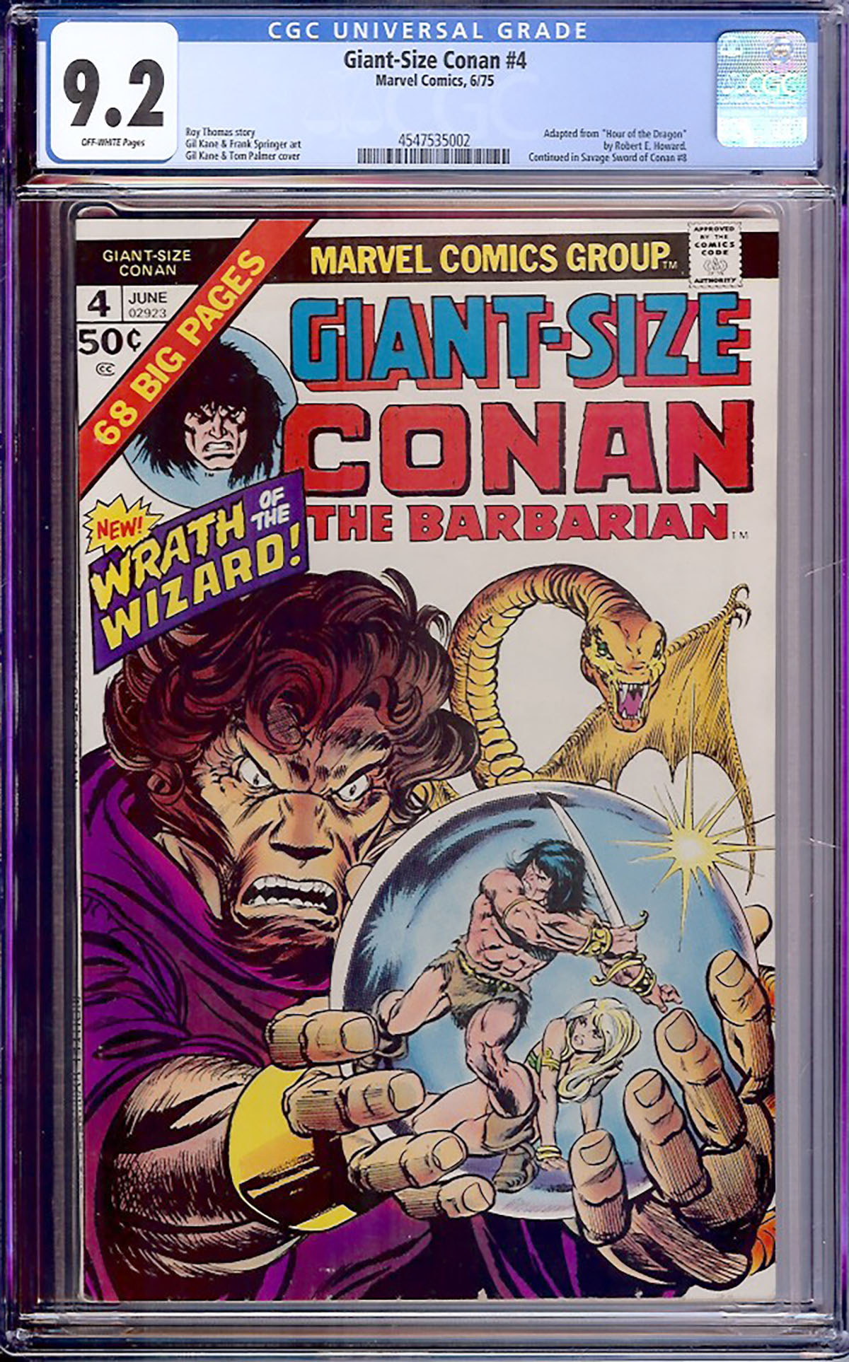 Giant-Size Conan #4 CGC 9.2 ow
