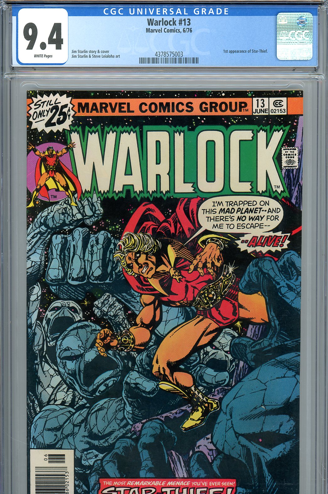 Warlock #13 CGC 9.4 w