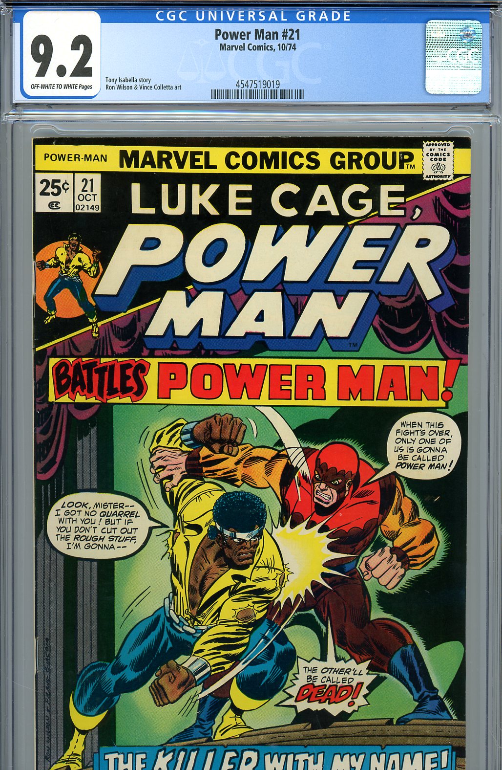 Power Man #21 CGC 9.2 ow/w
