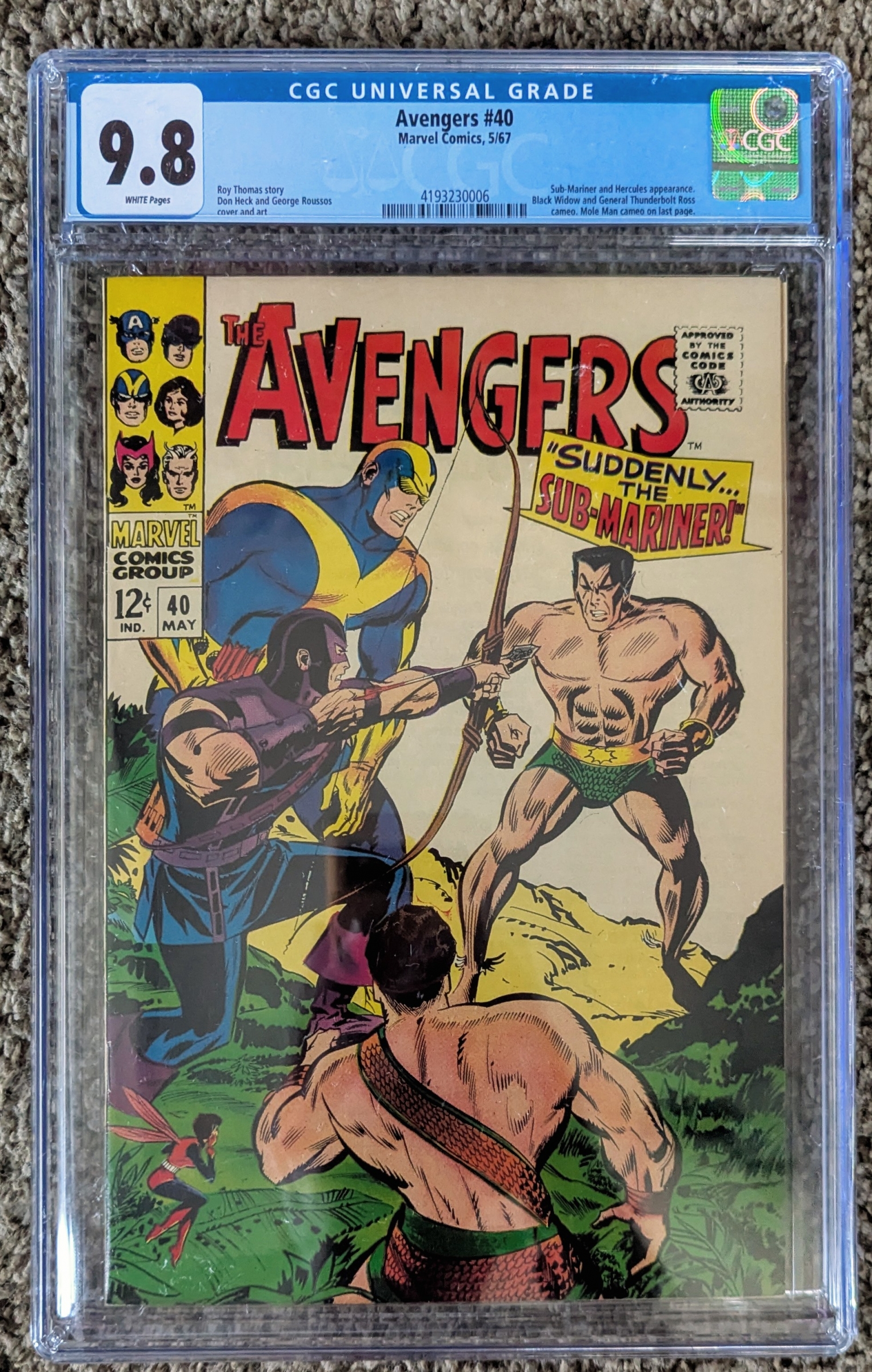 Avengers #40 CGC 9.8 w