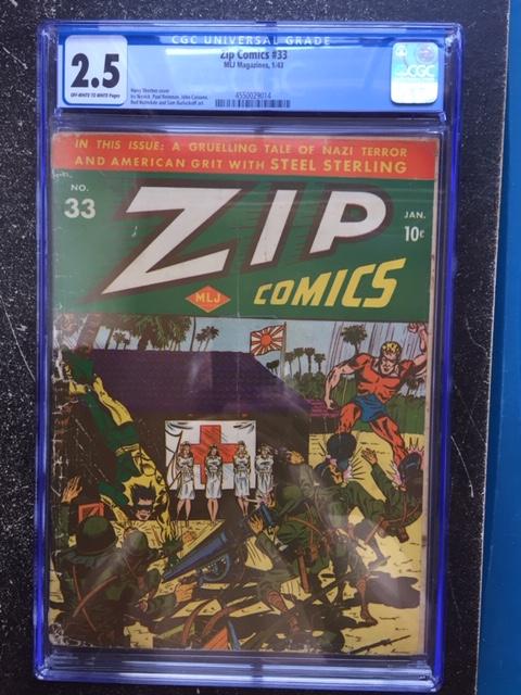 Zip Comics #33 CGC 2.5 ow/w