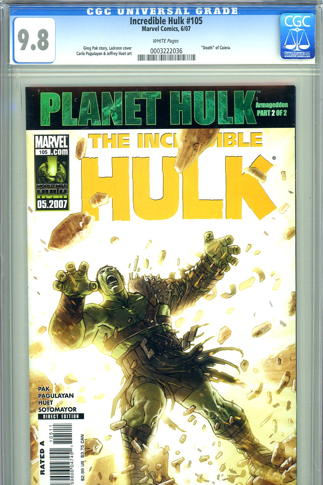 Incredible Hulk #105 CGC 9.8 w