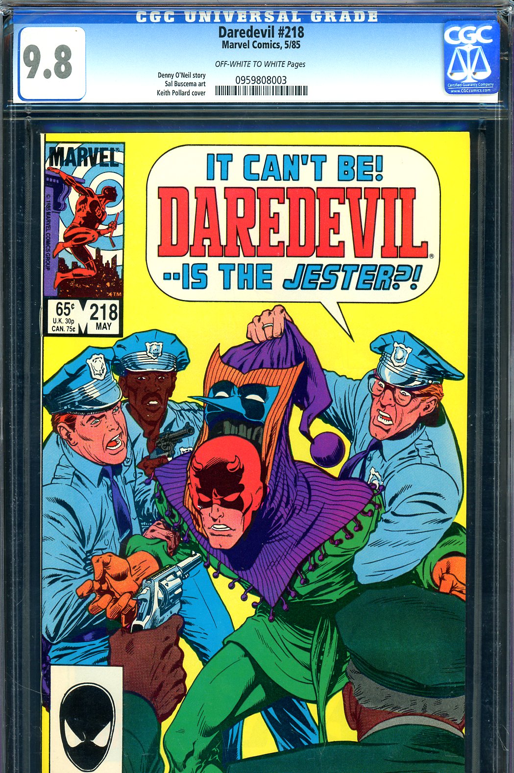 Daredevil #218 CGC 9.8 ow/w