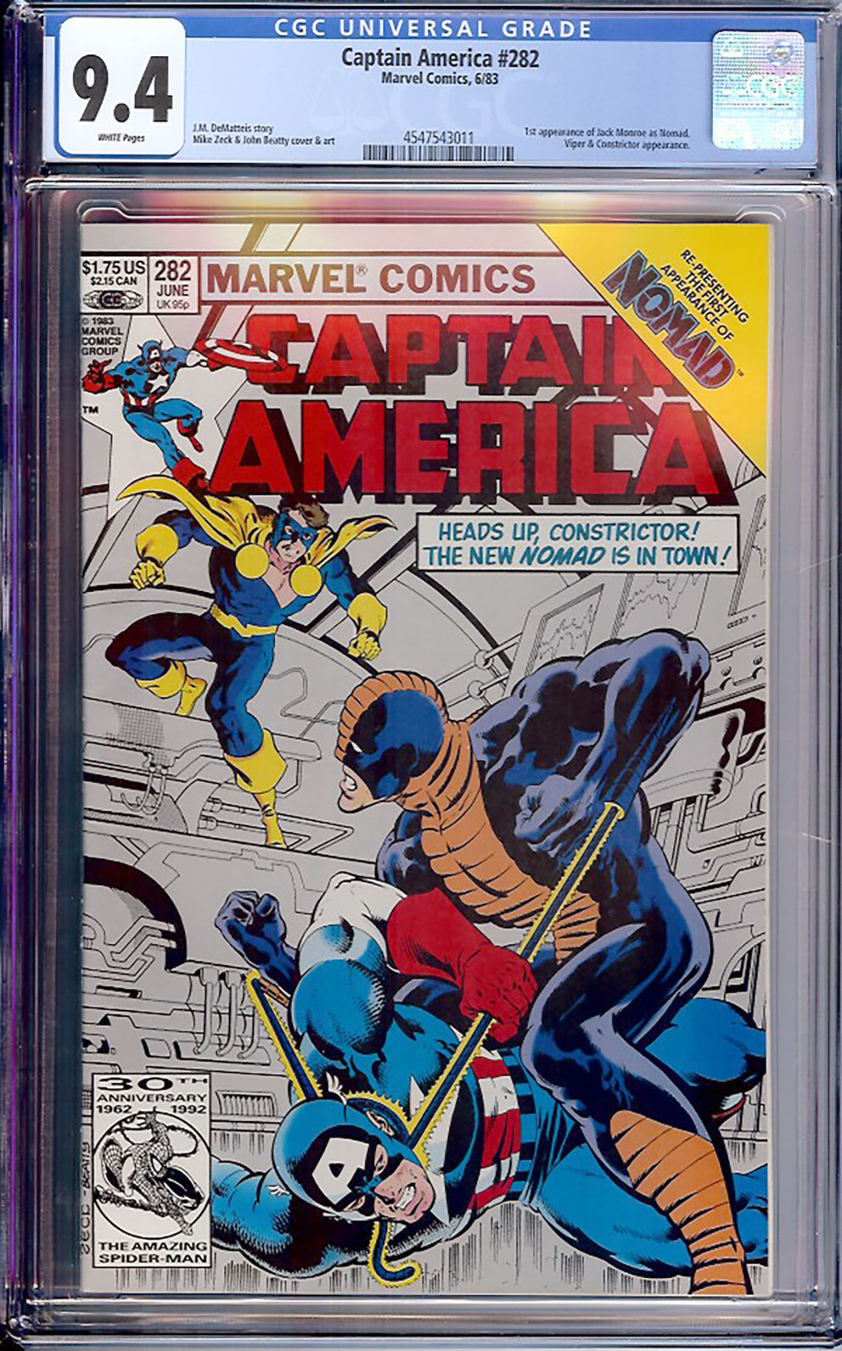 Captain America #282 CGC 9.4 w