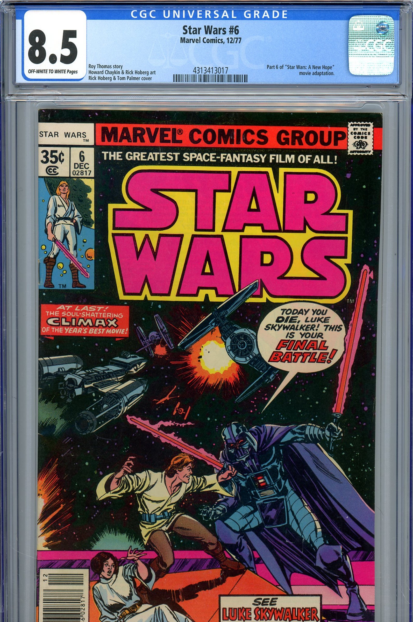 Star Wars #6 CGC 8.5 ow/w