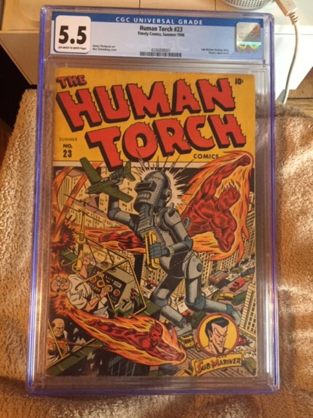 Human Torch #23 CGC 5.5 ow/w