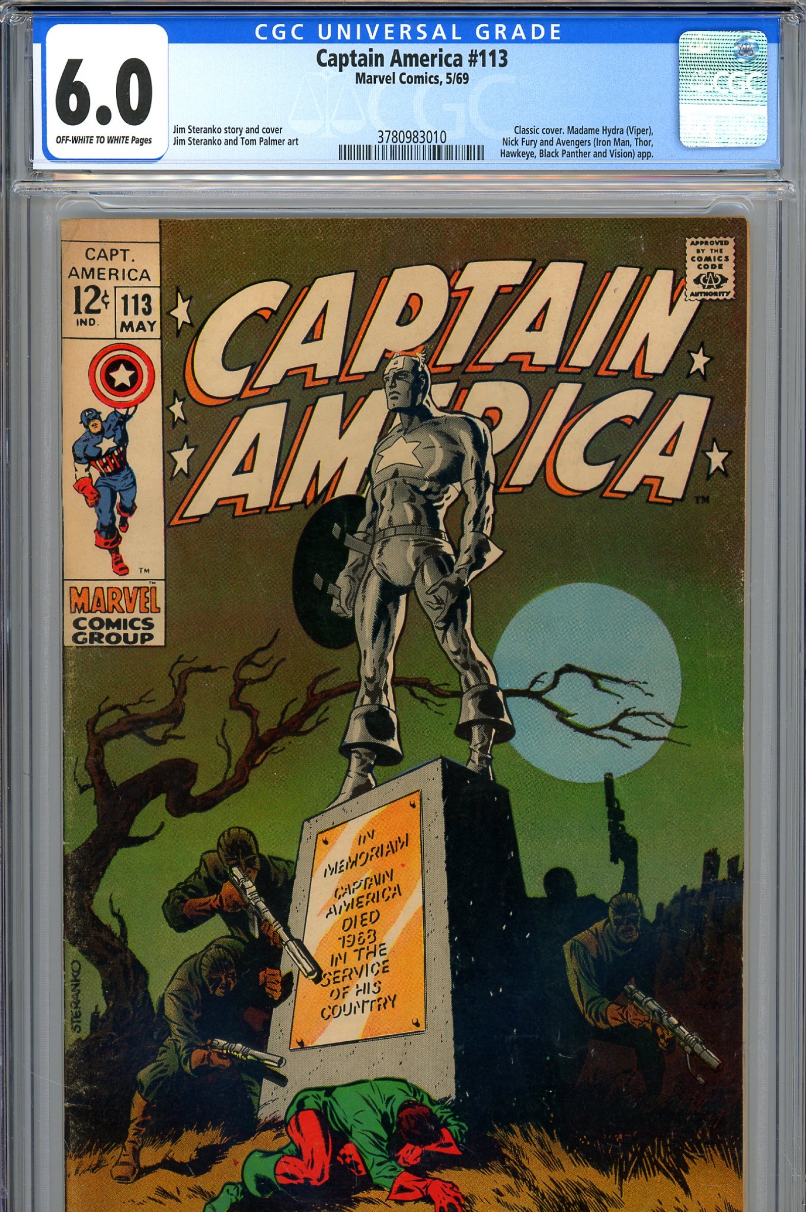 Captain America #113 CGC 6.0 ow/w