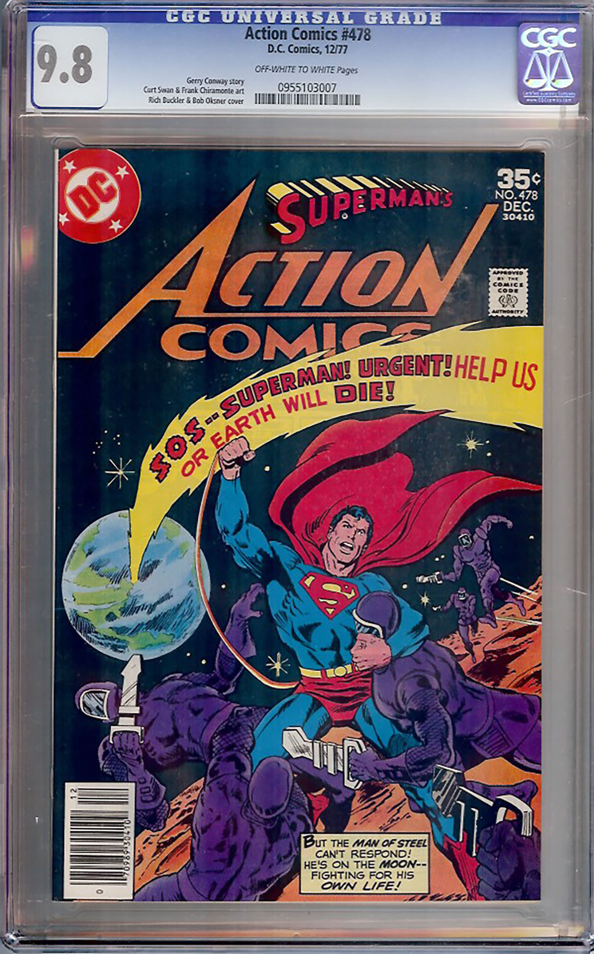Action Comics #478 CGC 9.8 ow/w