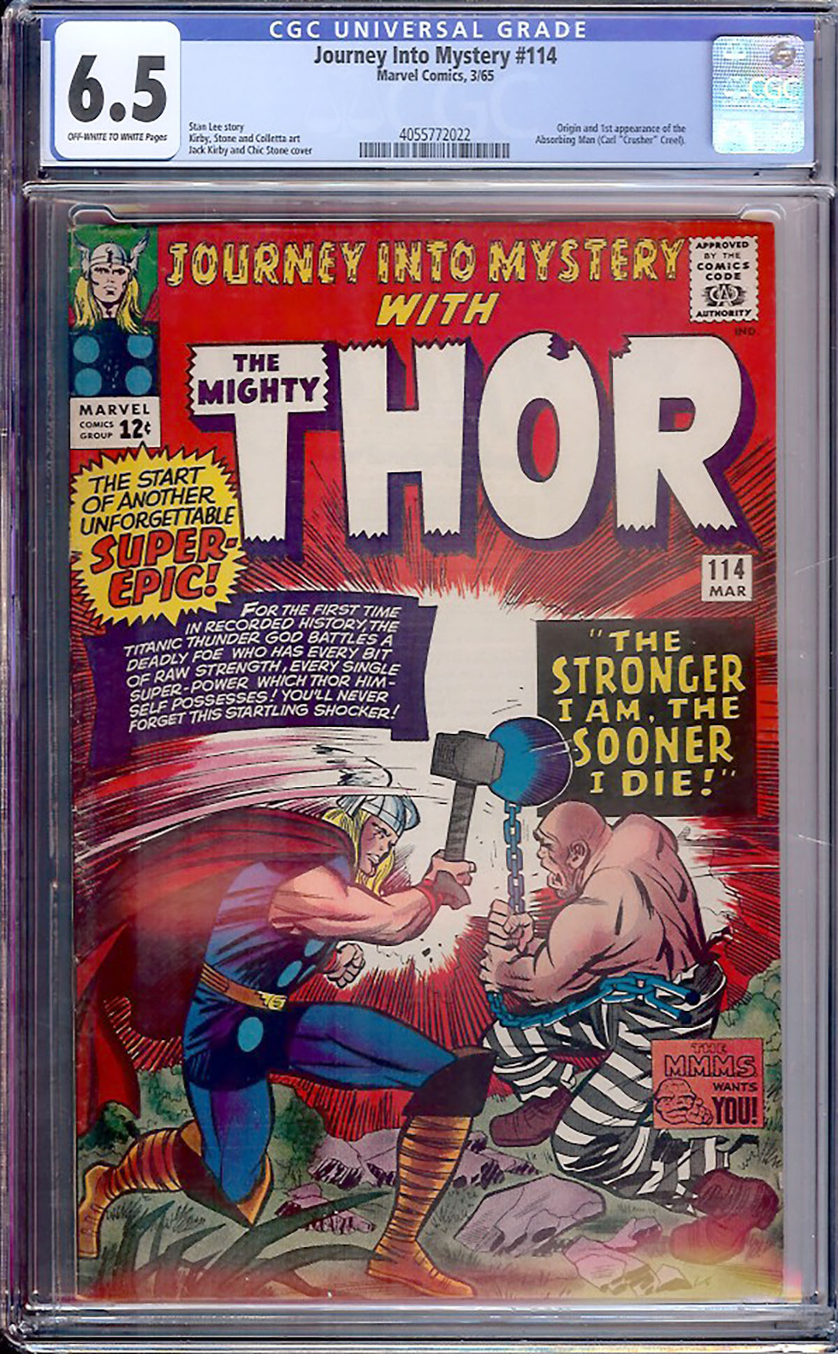 Journey Into Mystery #114 CGC 6.5 ow/w