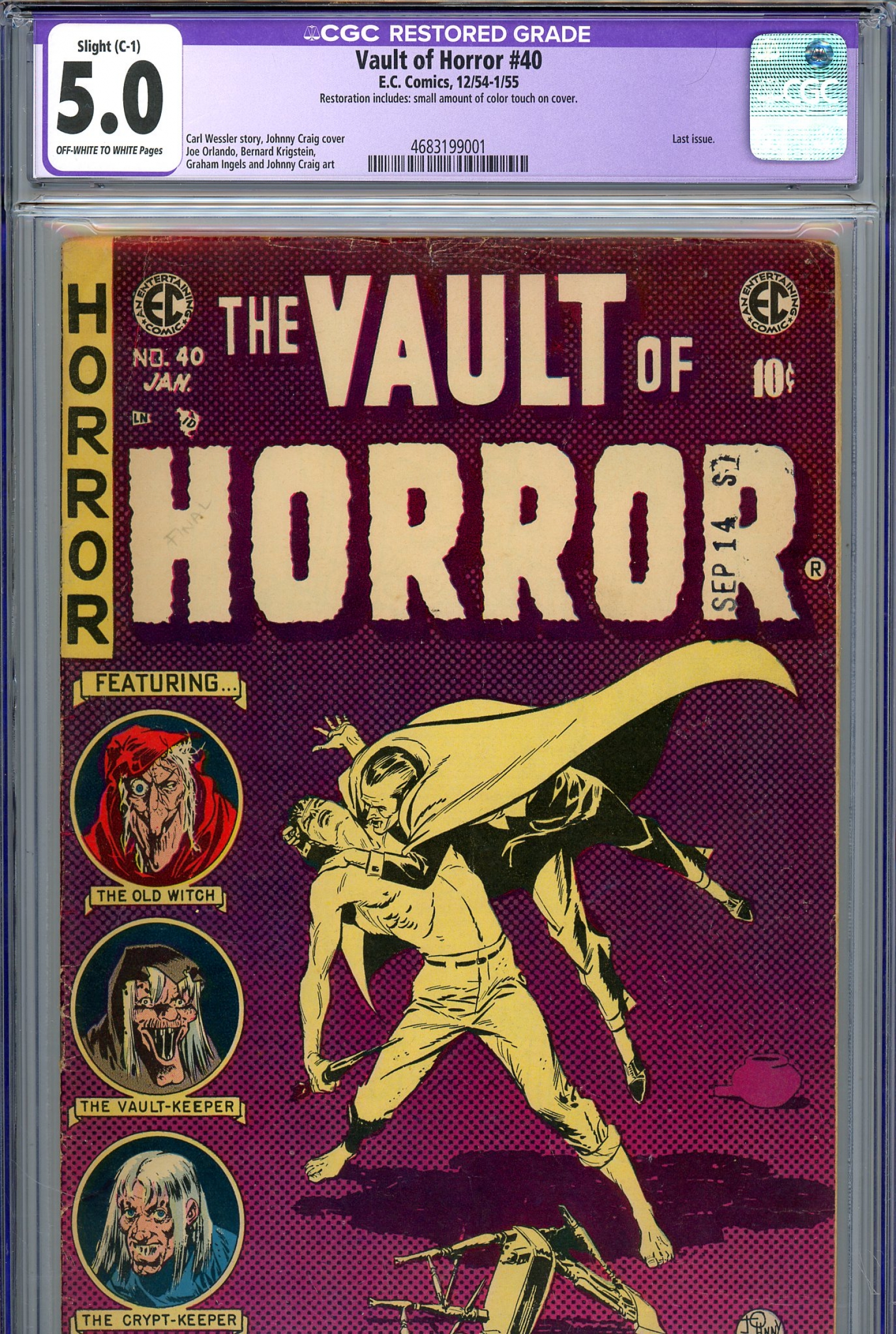 Vault of Horror #40 CGC 5.0 ow/w