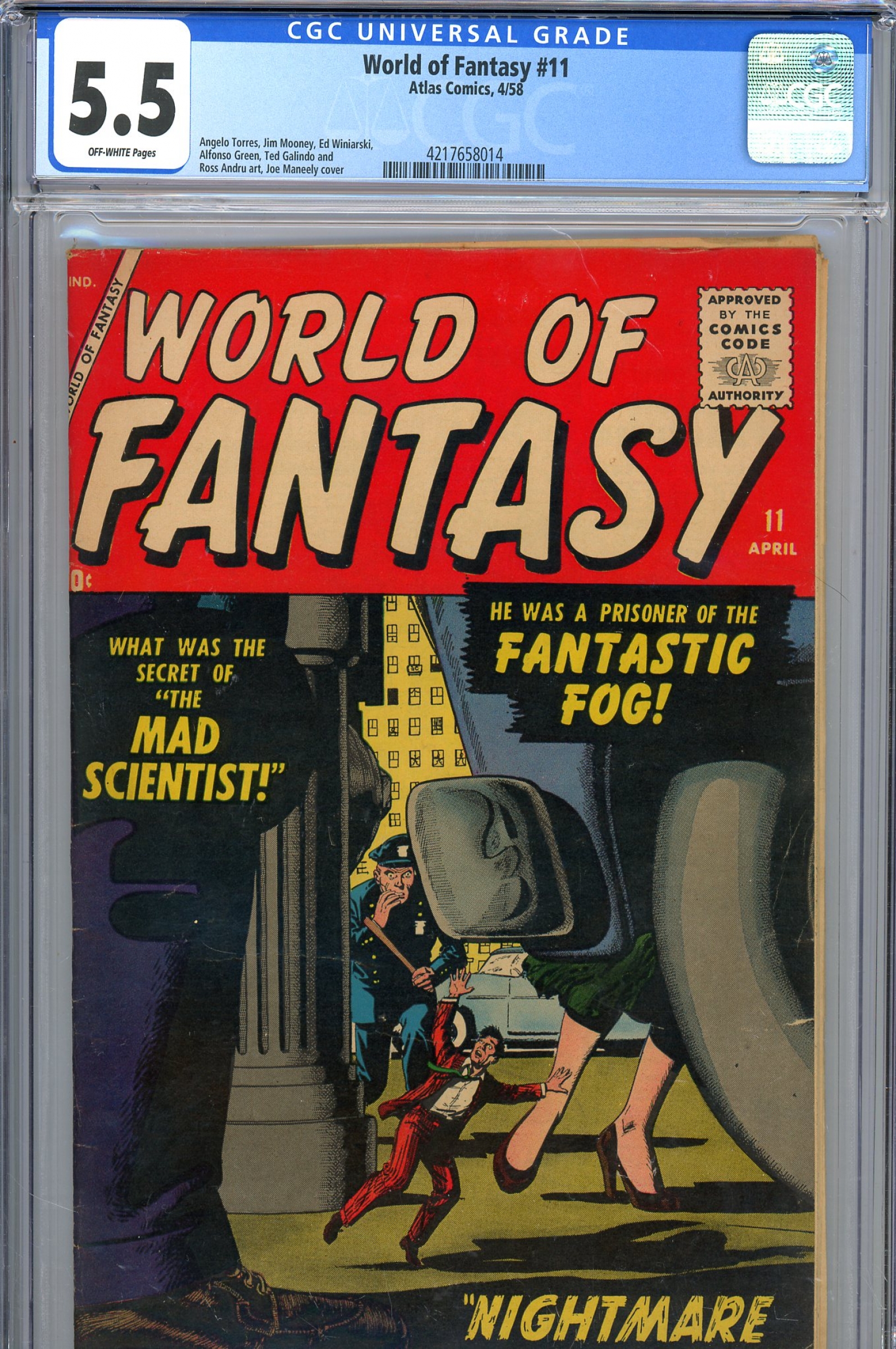 World of Fantasy #11 CGC 5.5 ow