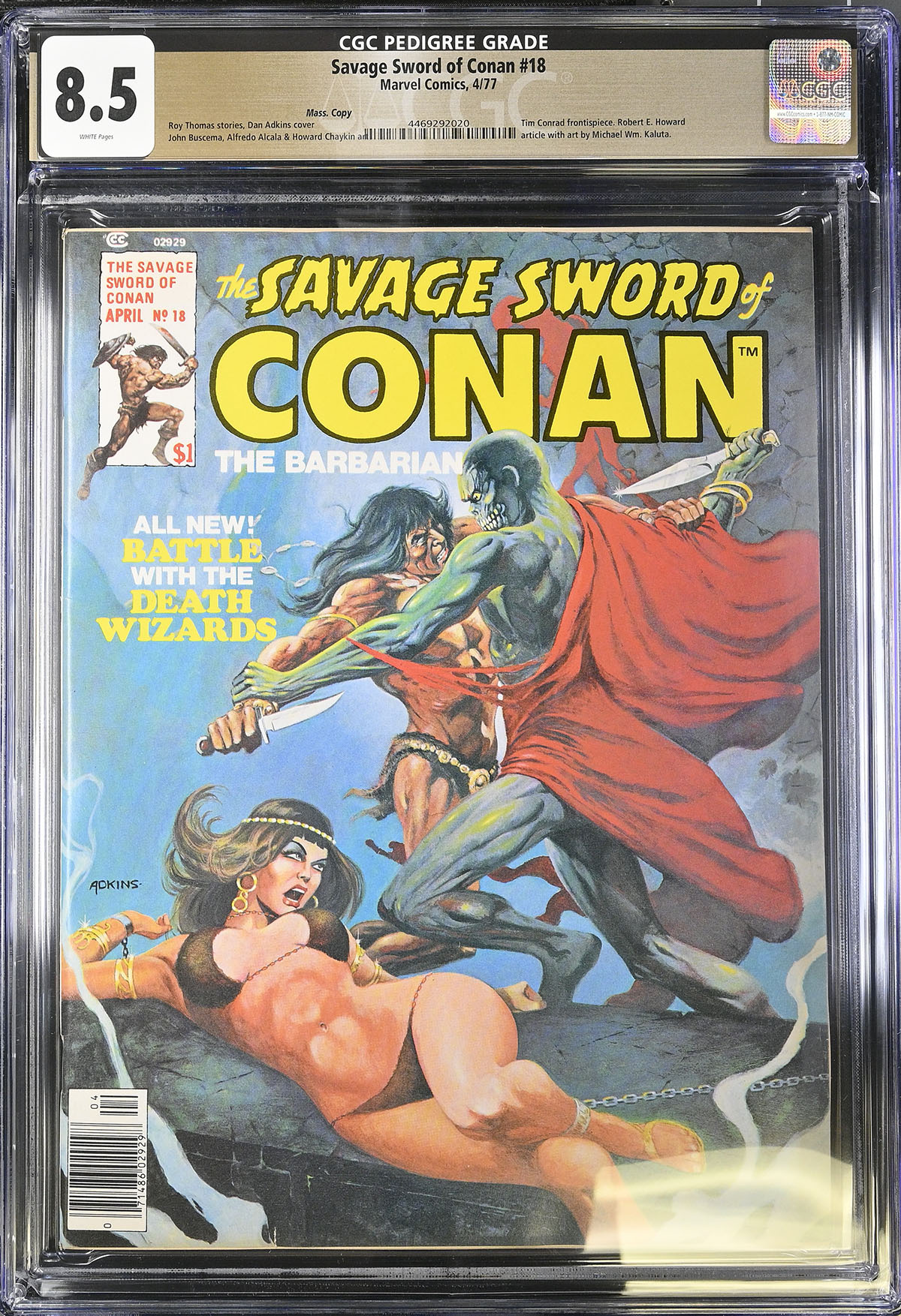 Savage Sword of Conan #18 CGC 8.5 w Mass. Copy