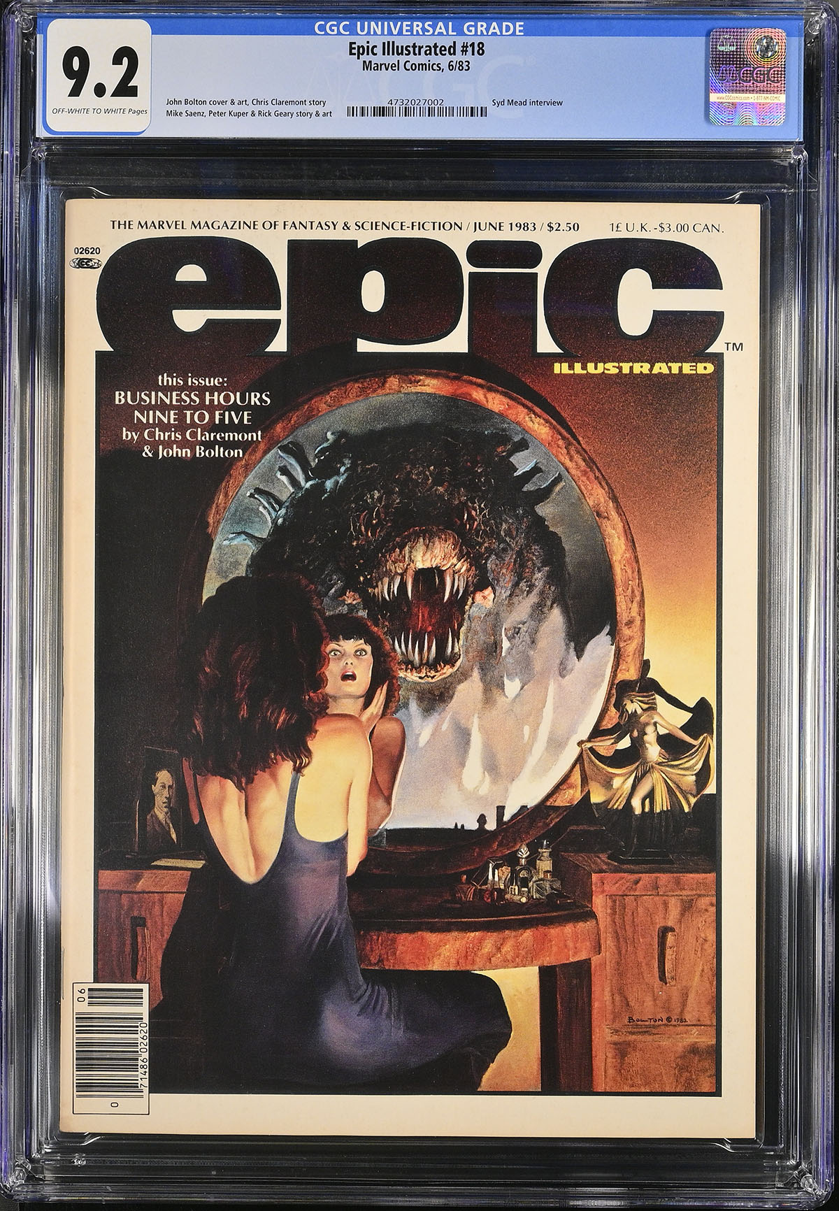 Epic Illustrated #18 CGC 9.2 ow/w