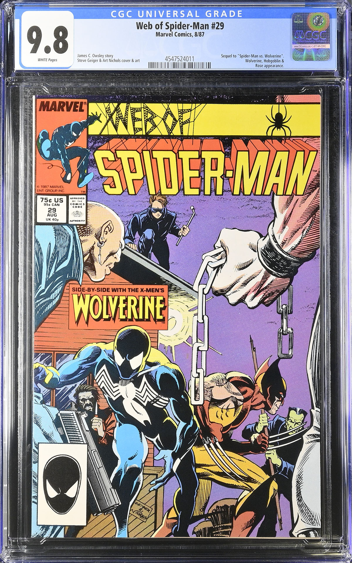 Web of Spider-Man #29 CGC 9.8 w