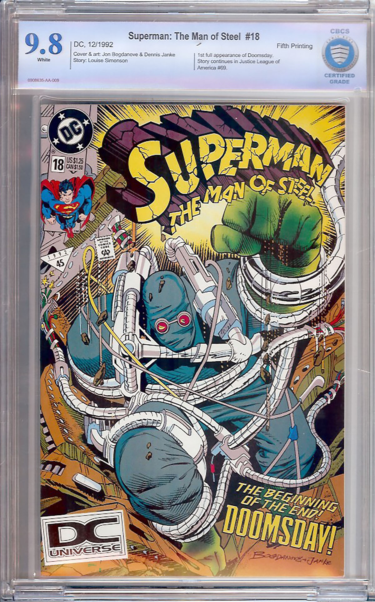 Superman: The Man of Steel #18 CBCS 9.8 w